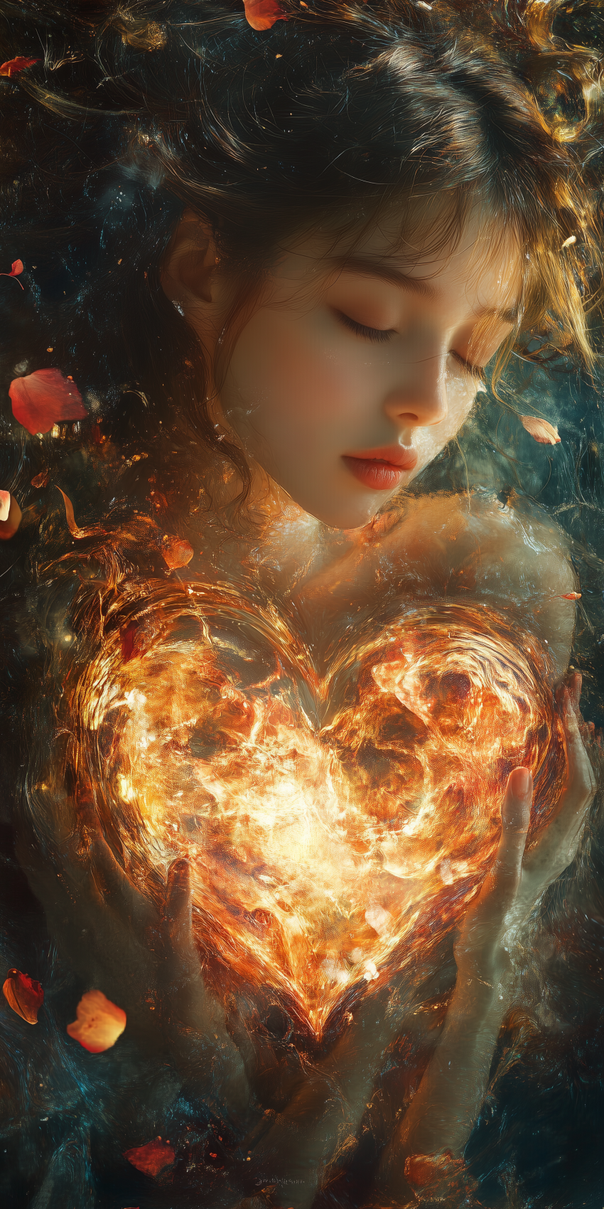 Fond d'écran amour coeur romantique romantisme femme 3