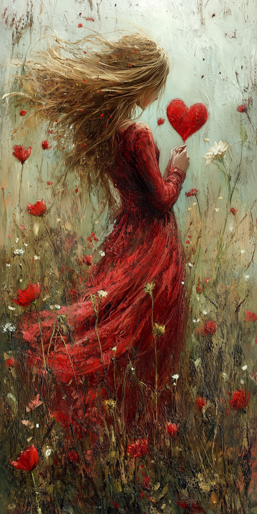 Fond d'écran amour coeur romantique romantisme femme fleurs