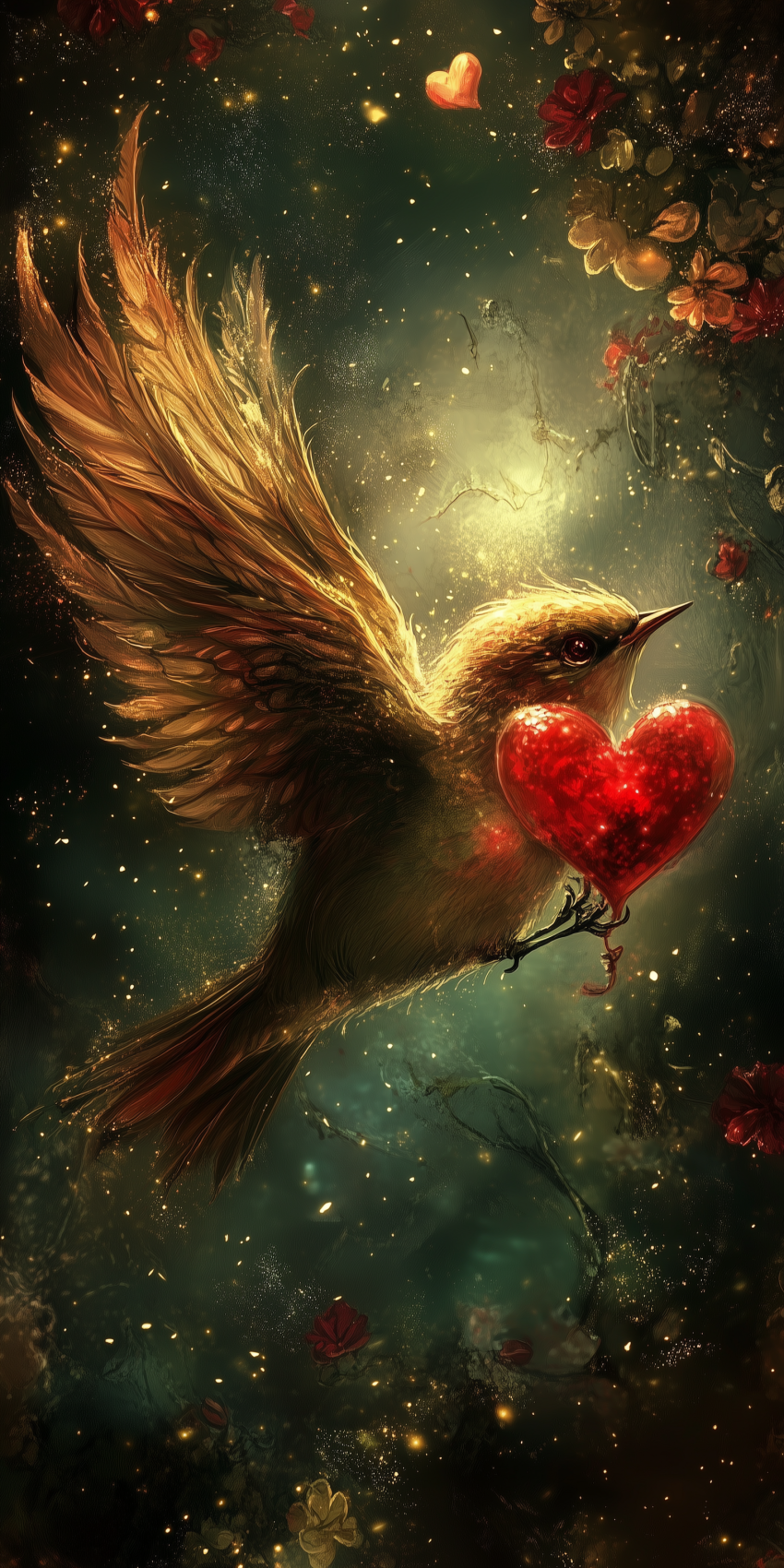 fond d ecran amour coeur romantique romantisme oiseau