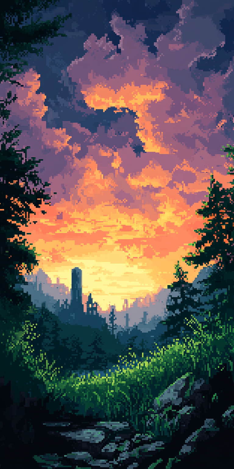 Fond d'écran pixel art pour mobile 48