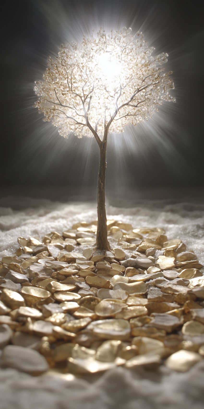 fond d ecran mobile abstrait surrealiste arbre lumineux 3