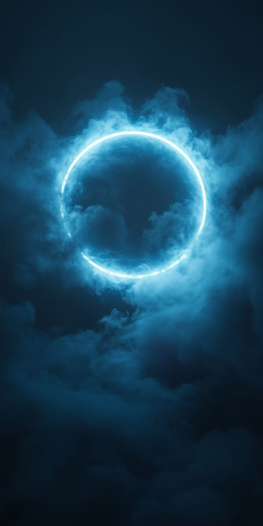 fond d ecran mobile abstrait surrealiste cercle lumineux et nuage 3