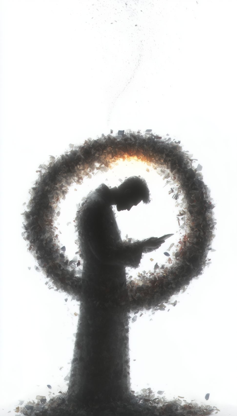 fond d ecran mobile abstrait surrealiste solitude humaine 1