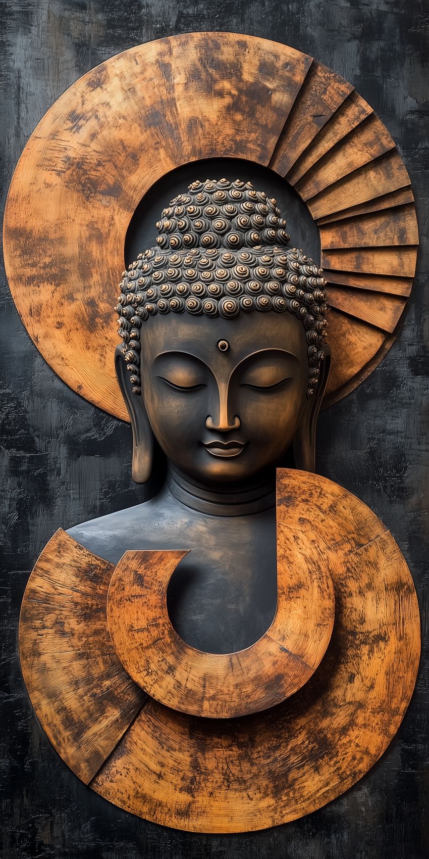 Fond d'écran sculpture zen abstraite pour mobile 009