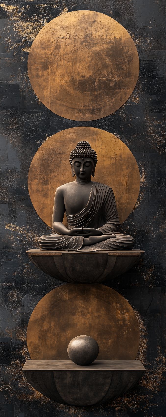 Fond d'écran sculpture zen abstraite pour mobile 025