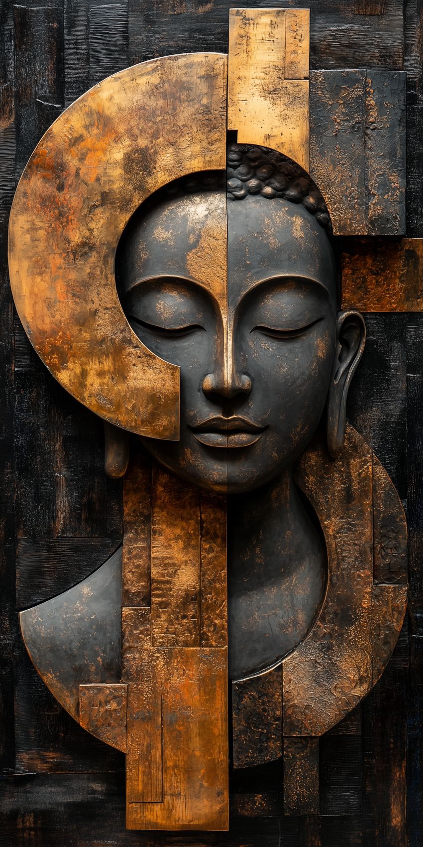 Fond d'écran sculpture zen abstraite pour mobile 026