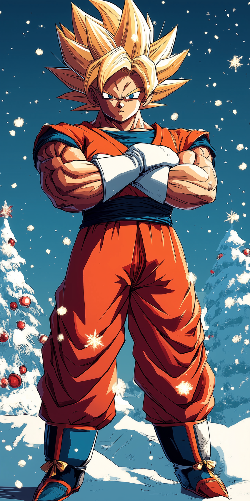 dragonball z noel avec sapins et boules 2