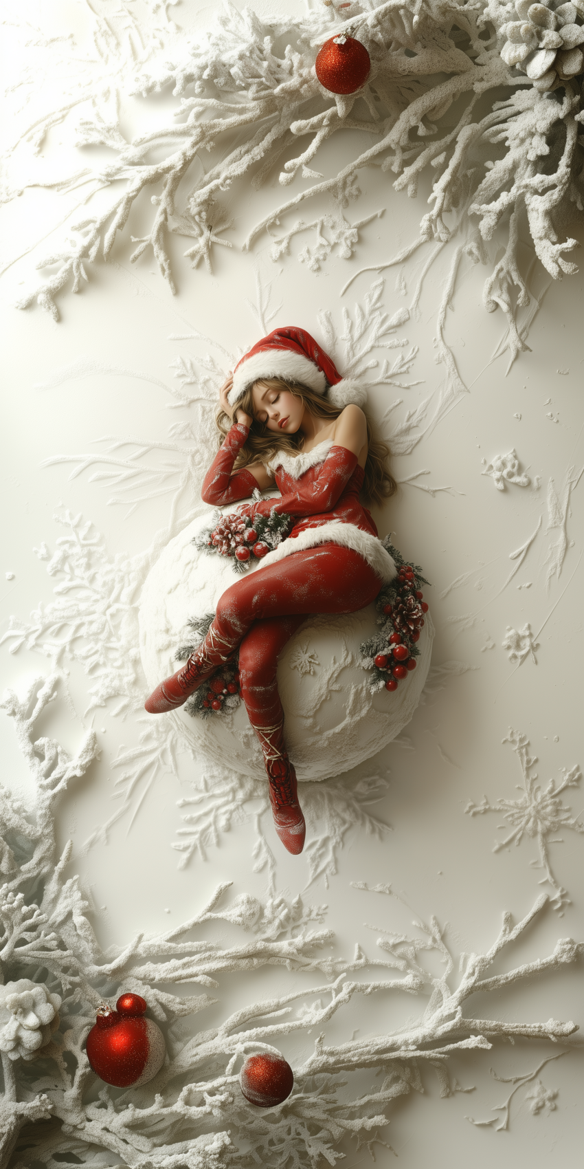 figurine mere noel sexy boules et neige 2