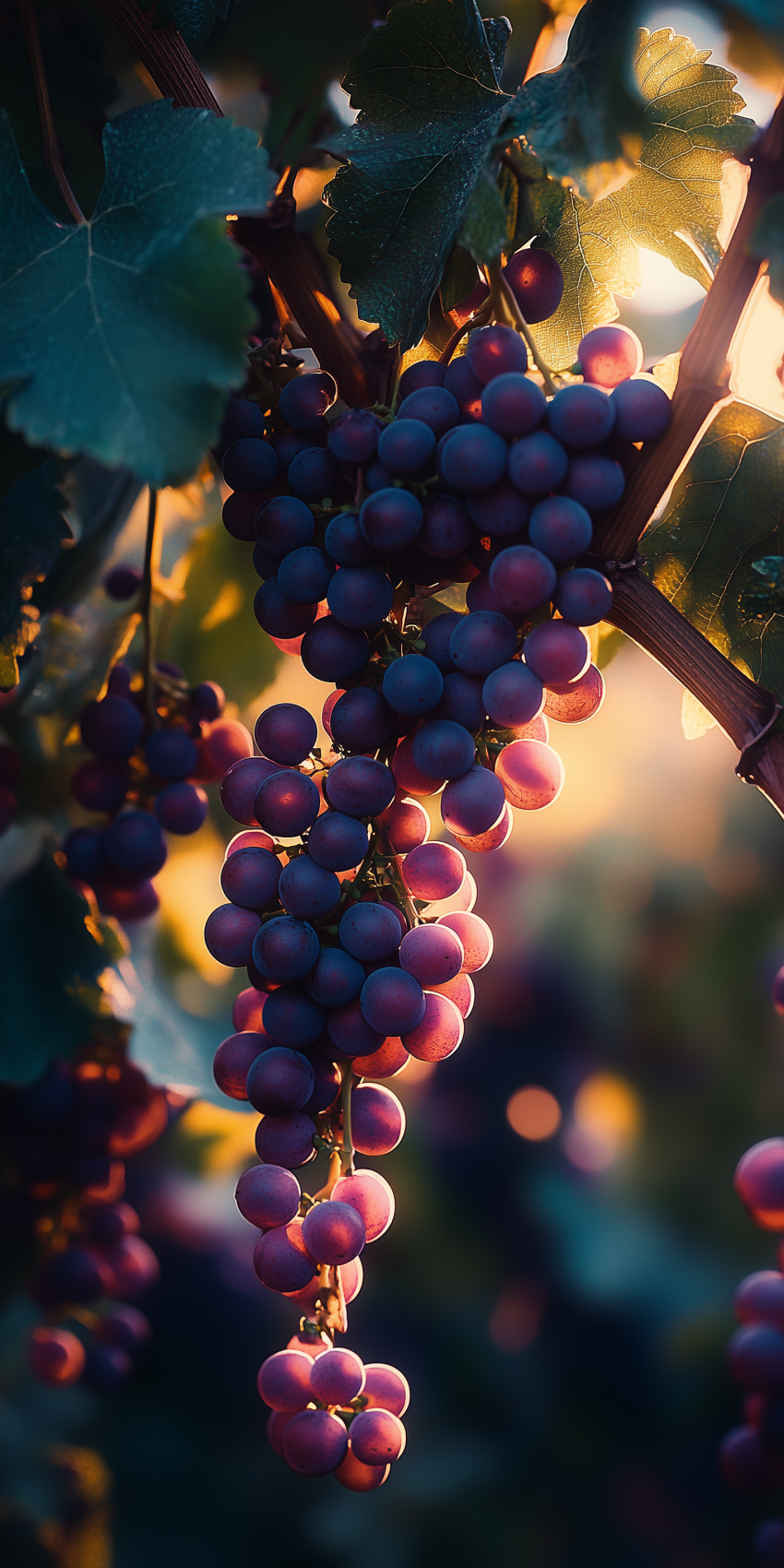 fond d ecran raisin en gros plan au soleil 1