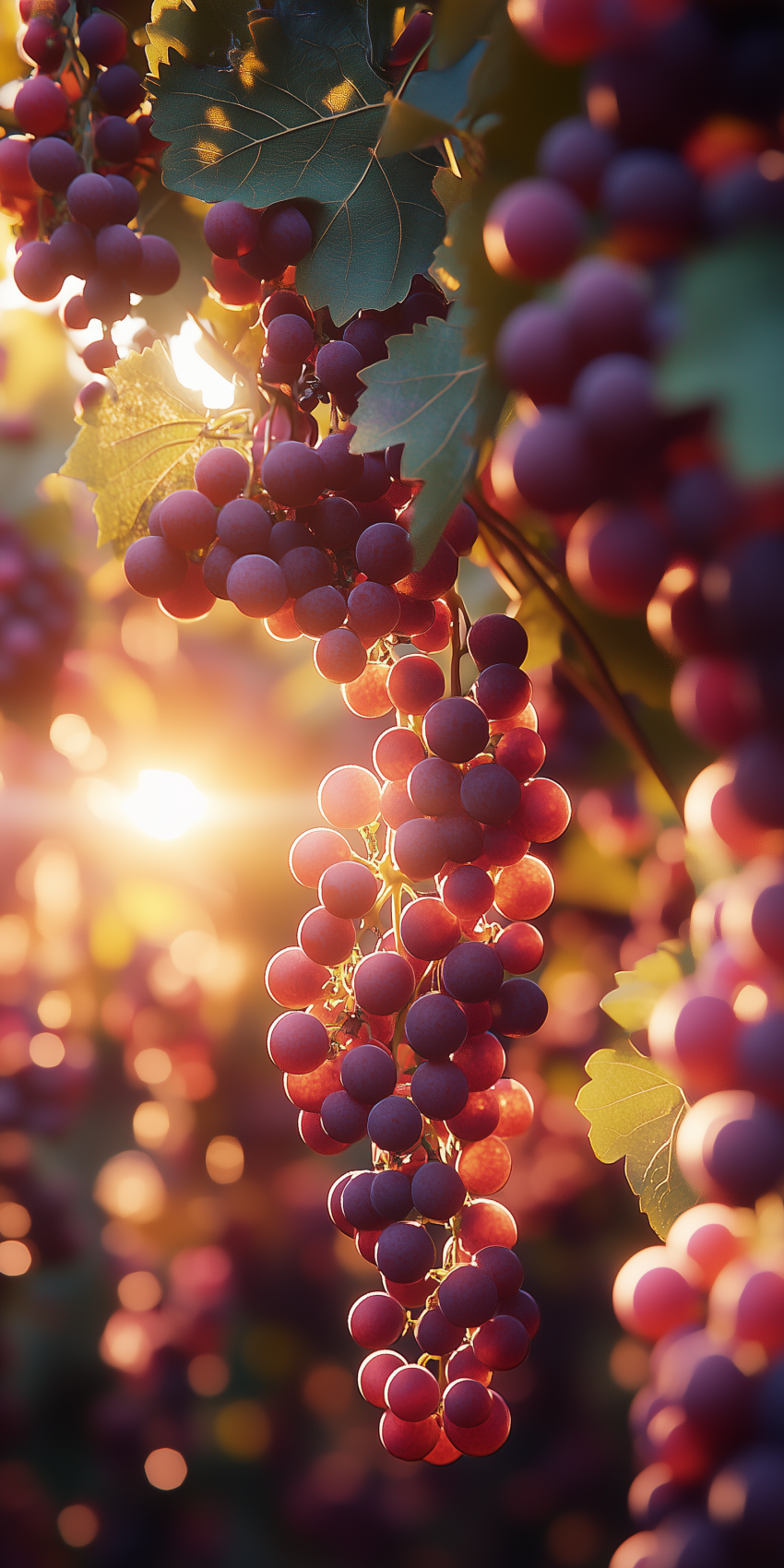 fond d ecran raisin en gros plan au soleil 2