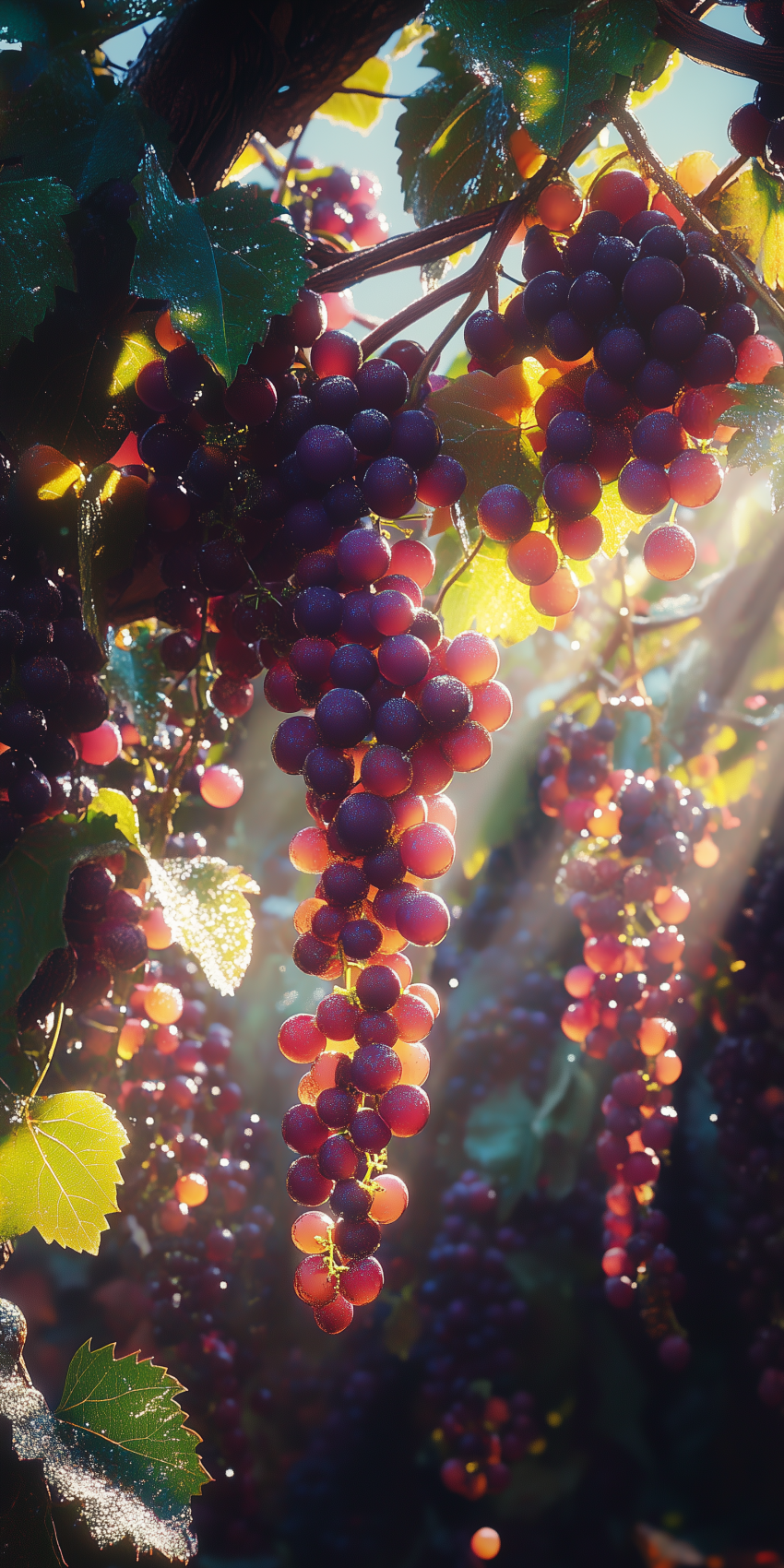fond d ecran raisin en gros plan au soleil 3