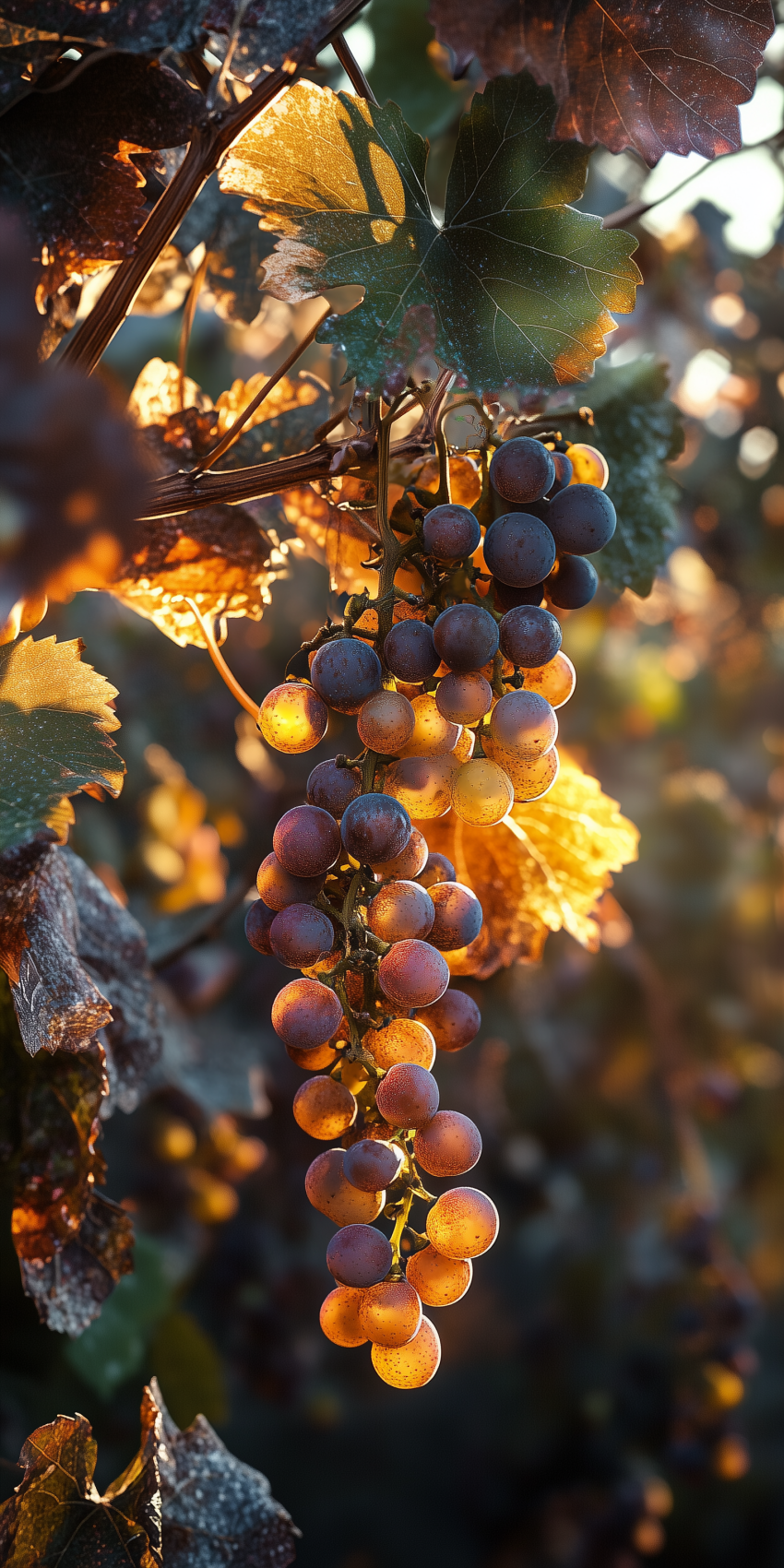 fond d ecran raisin en gros plan au soleil 4