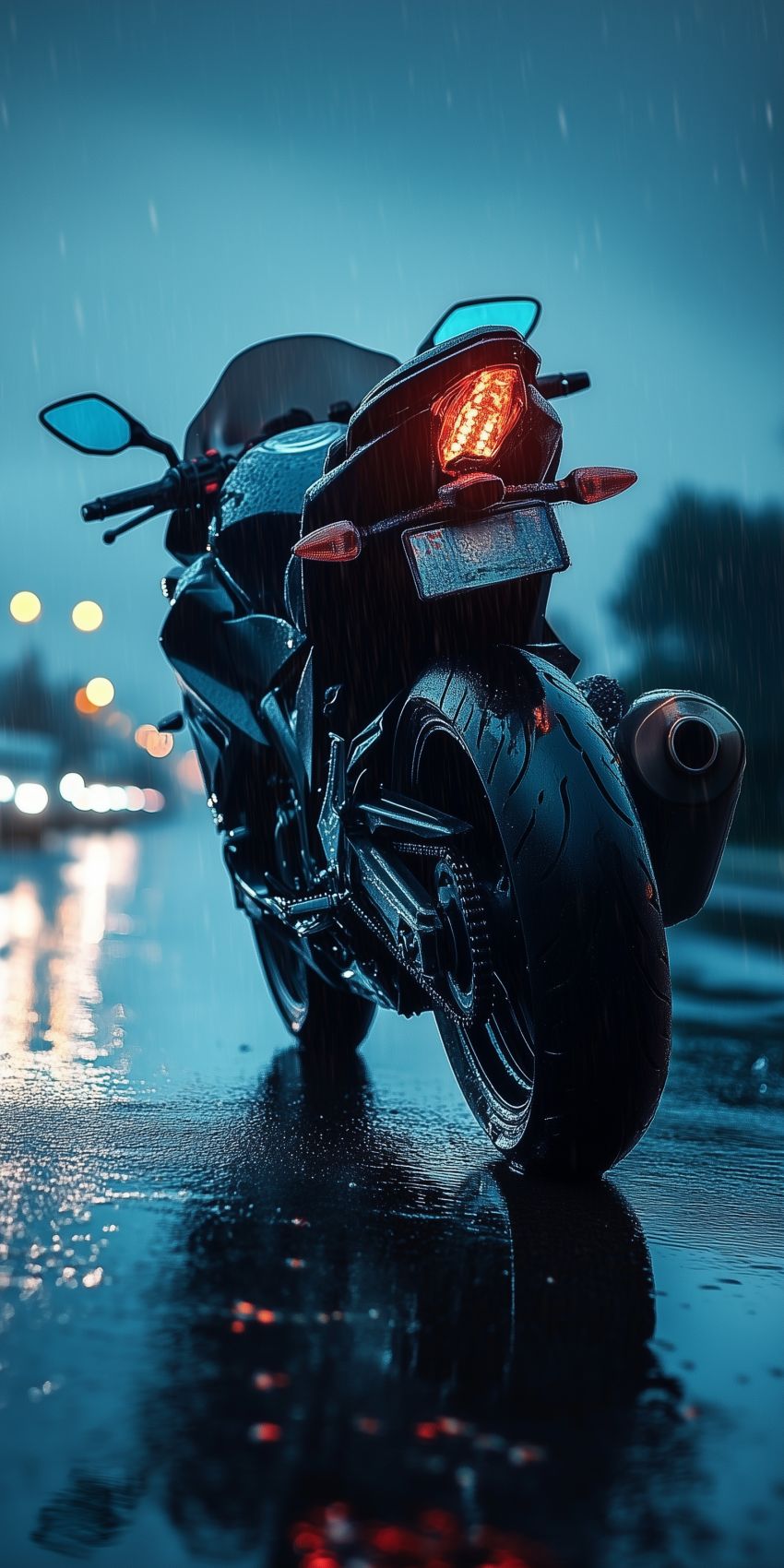 fond d ecran mobile moto sportive en vue arriere