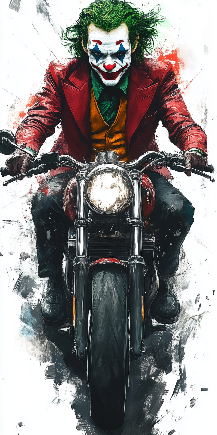 jocker sur une moto en dessin