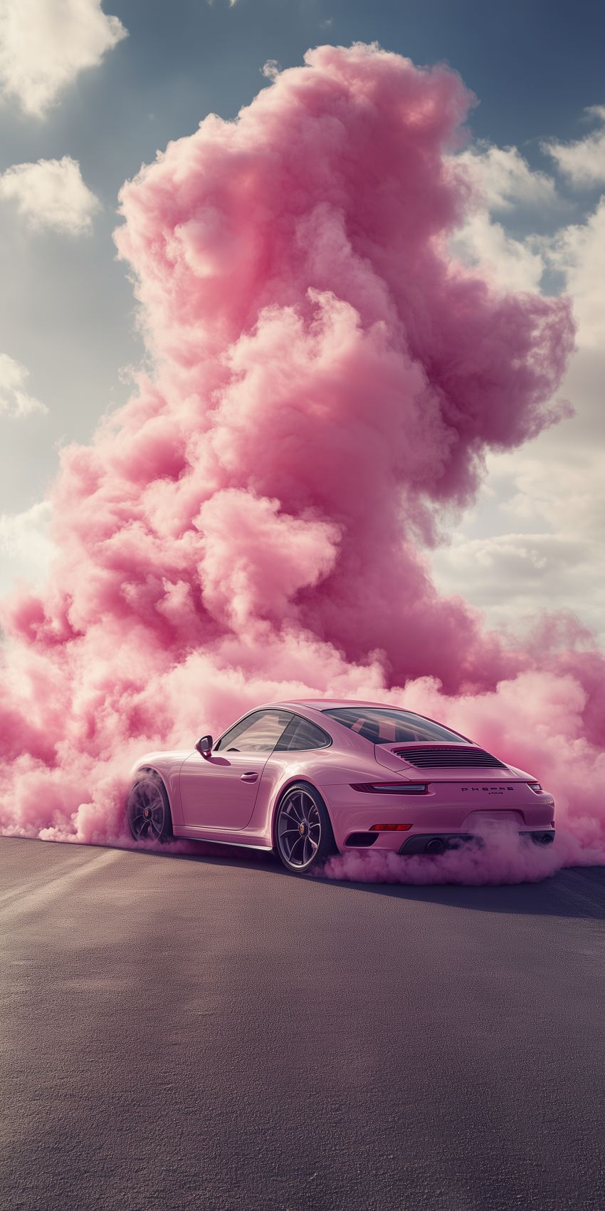 fond d ecran mobile porsche fumee rose wallpaper smartphone 01