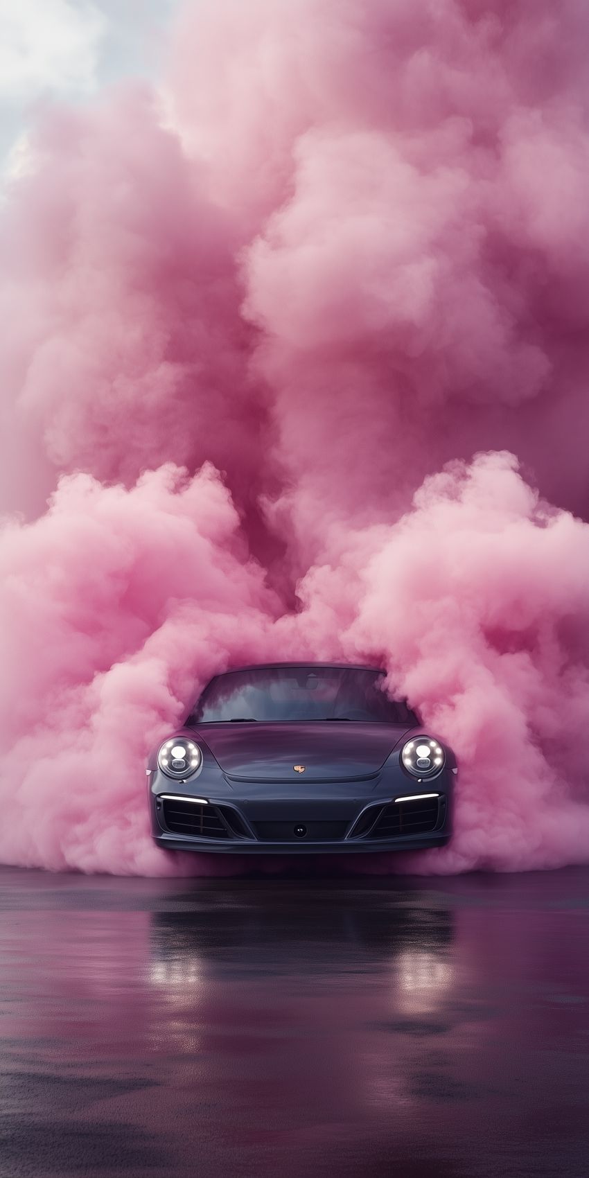 fond d ecran mobile porsche fumee rose wallpaper smartphone 02