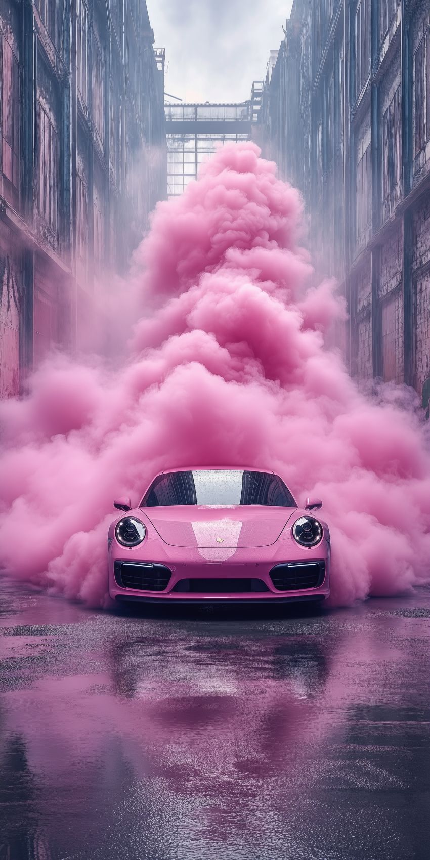 fond d ecran mobile porsche fumee rose wallpaper smartphone 03