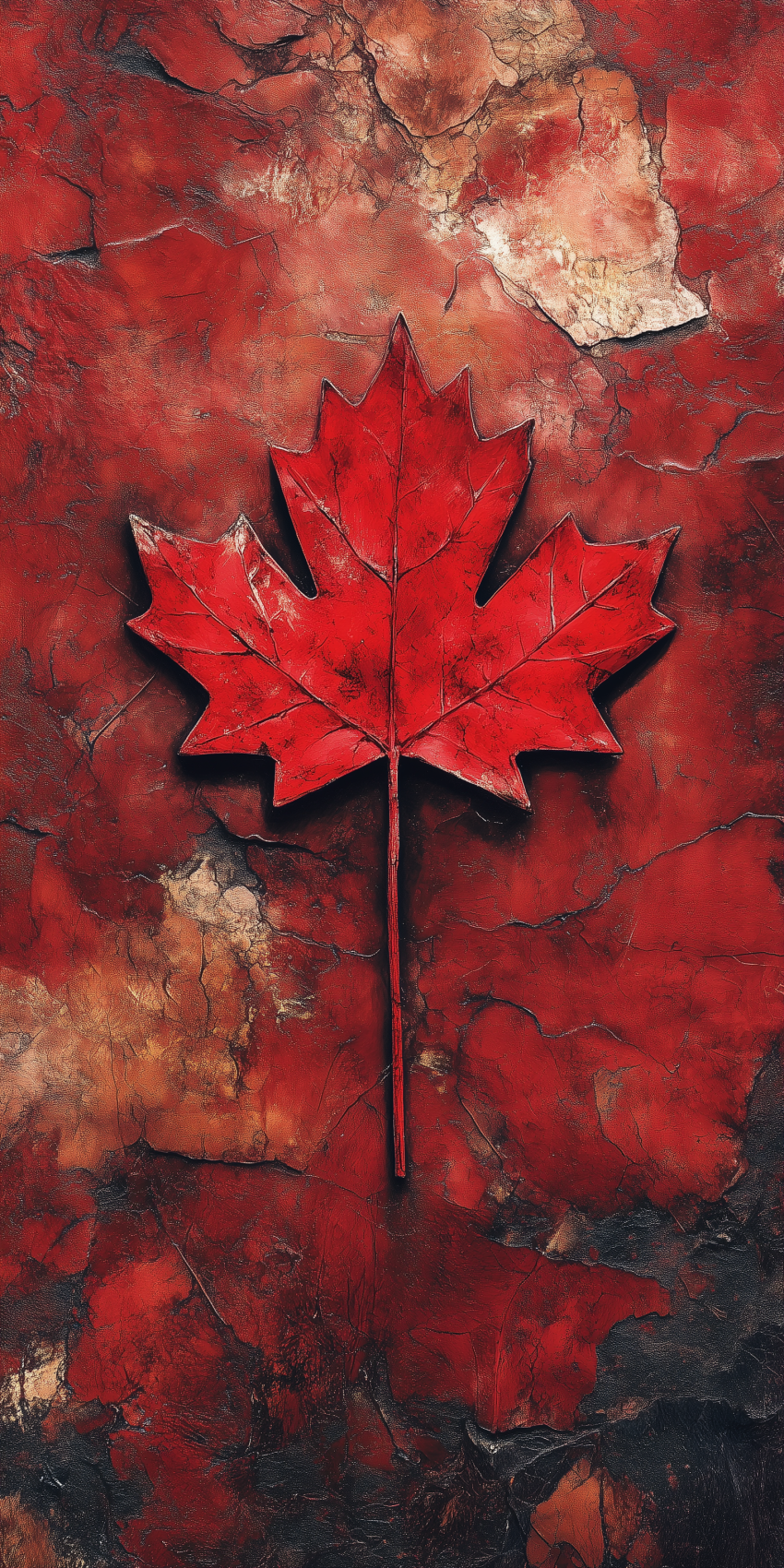 Fond d'écran mobile canada rouge et noir avec une feuille d'érable
