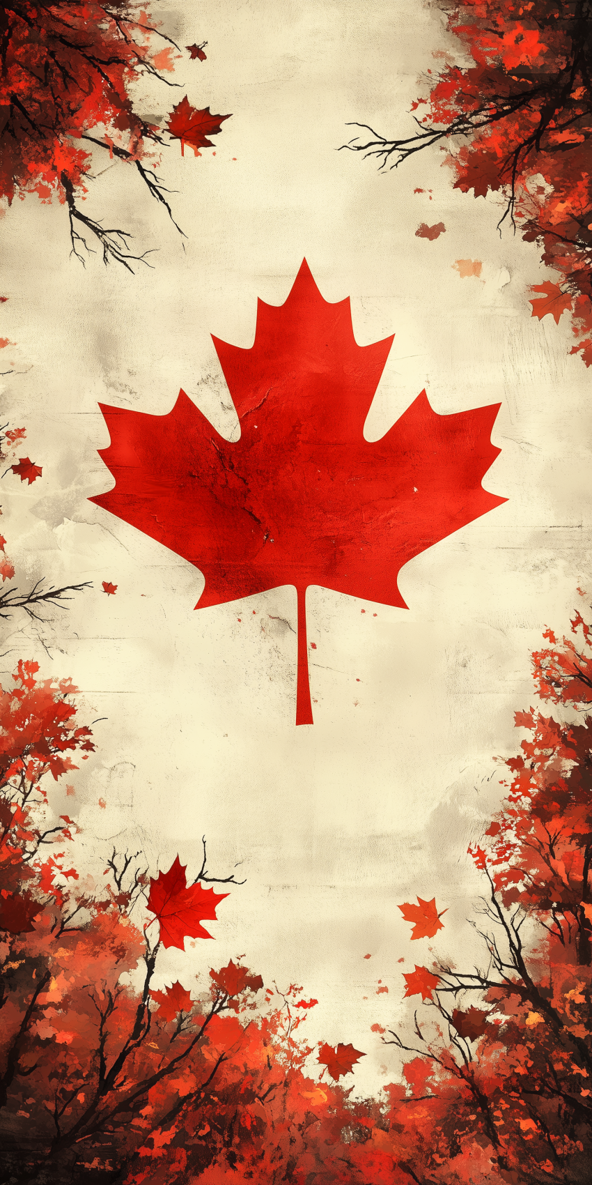 Fond d'écran mobile : Feuilles d'automne et drapeau canadien