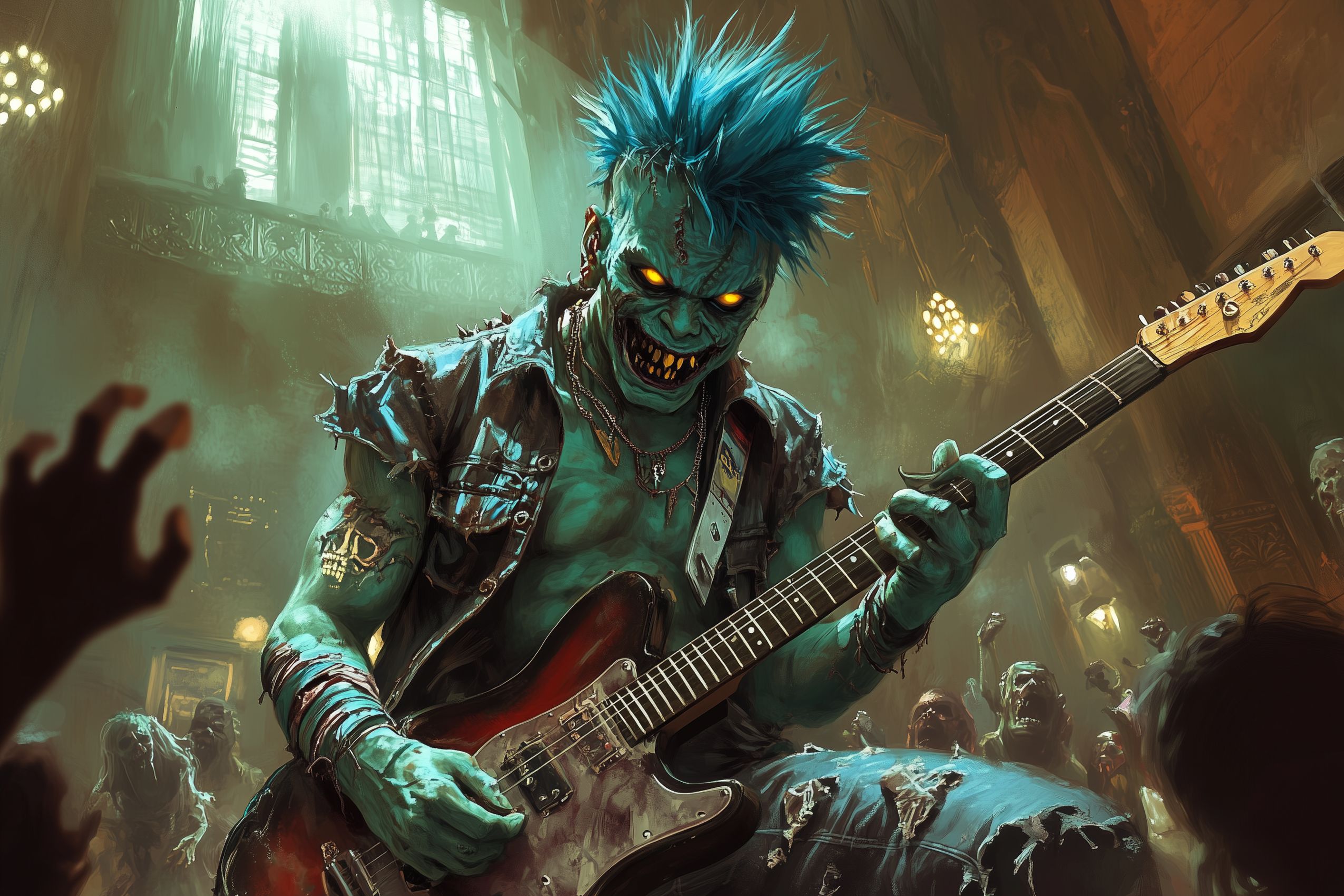Fond d'écran groupes et artistes zombie jouant du punk 01