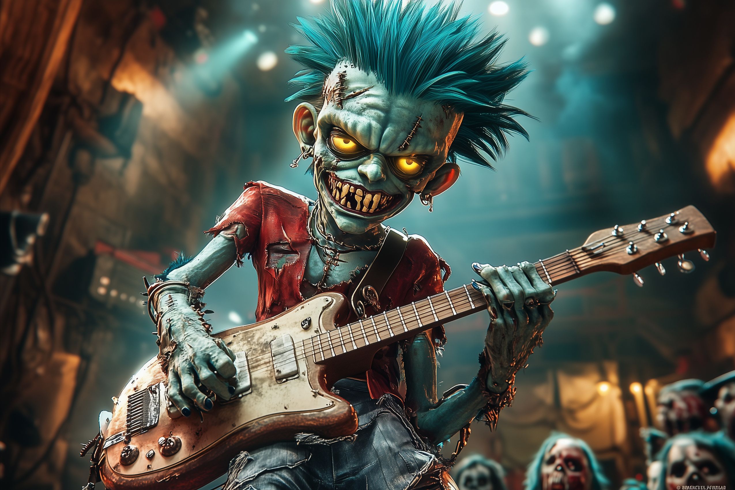 Fond d'écran groupes et artistes zombie jouant du punk 02