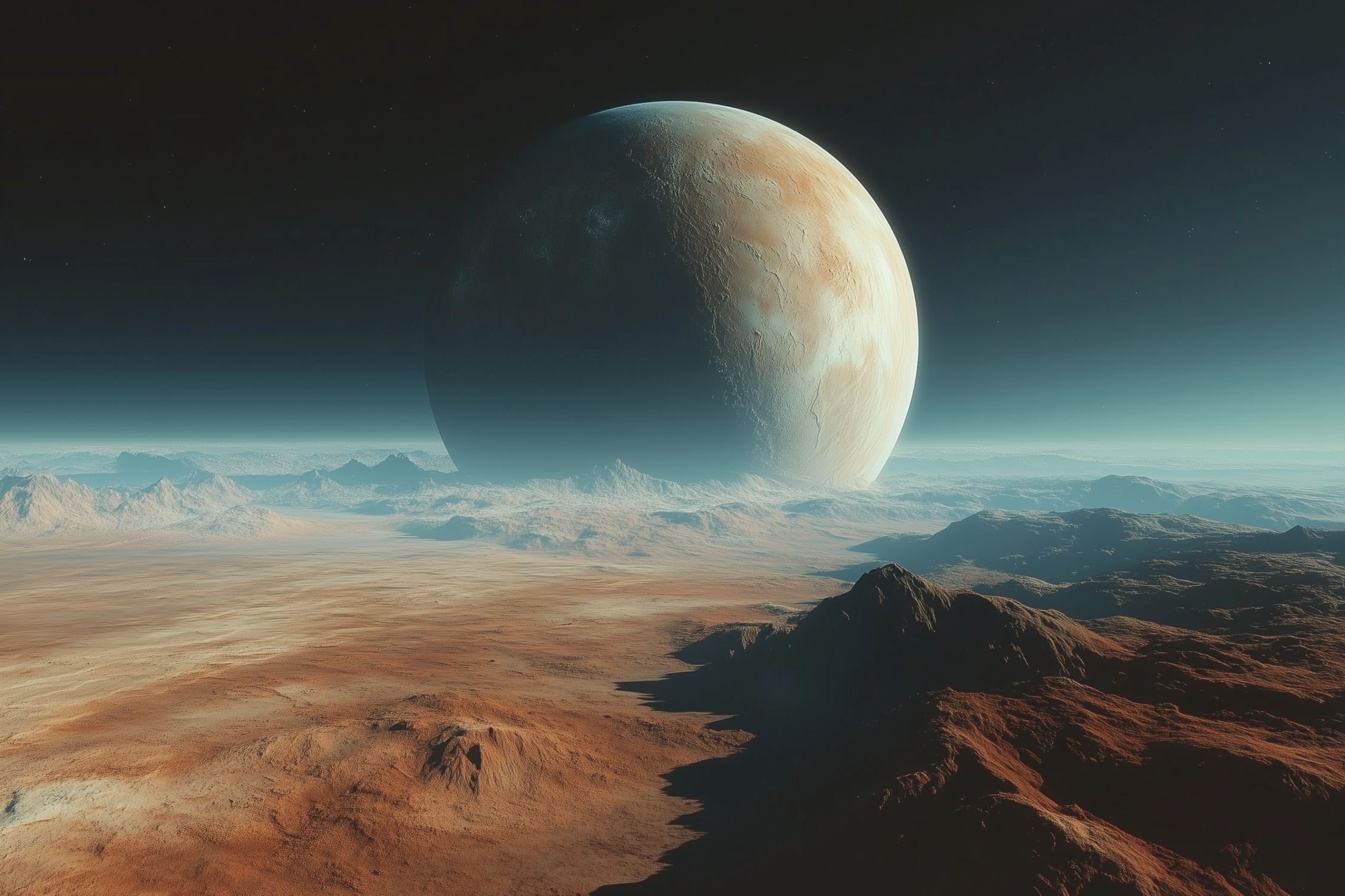Fond d'écran planete et lune wallpaper desktop 029