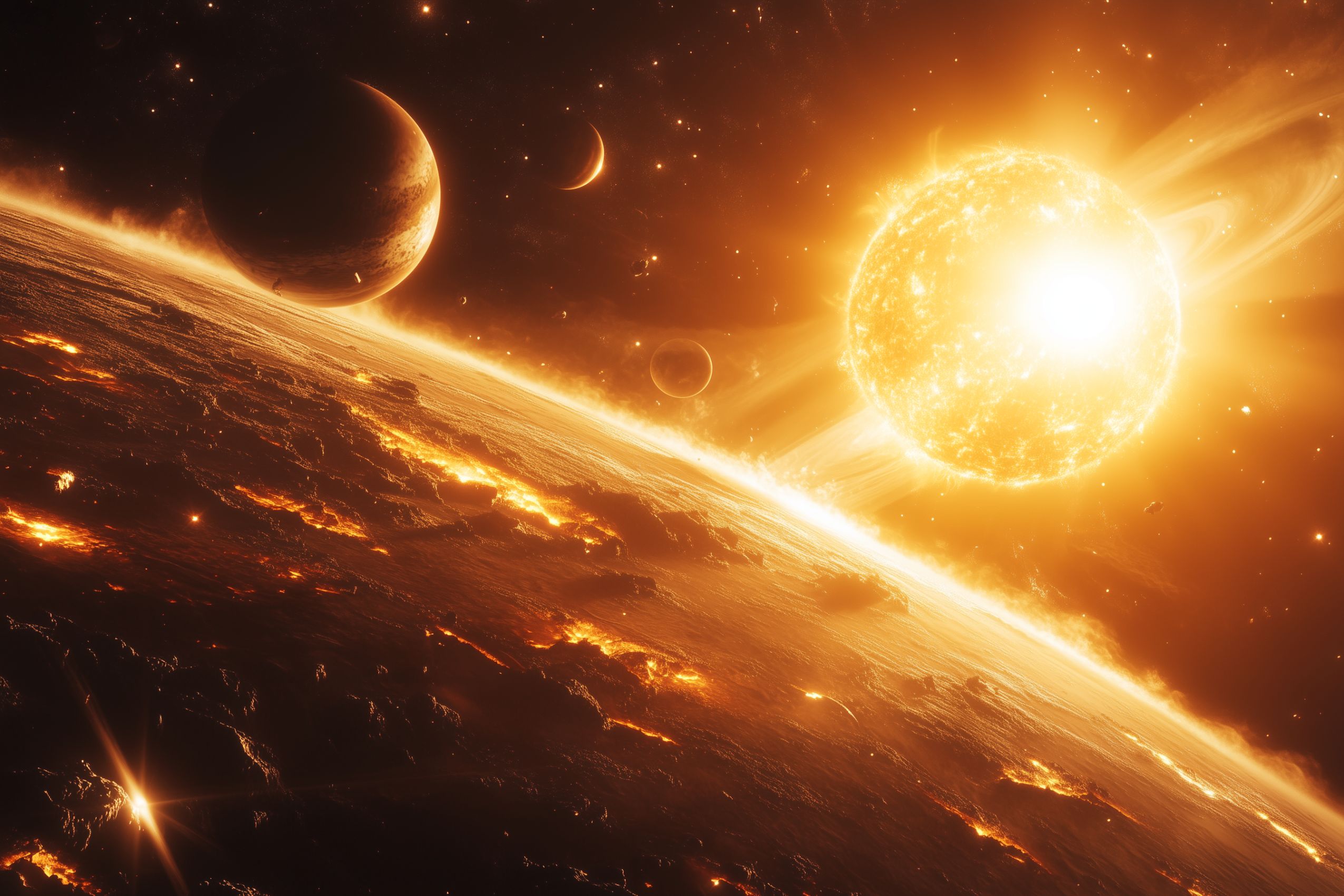 Fond d'écran planete et lune wallpaper desktop 036