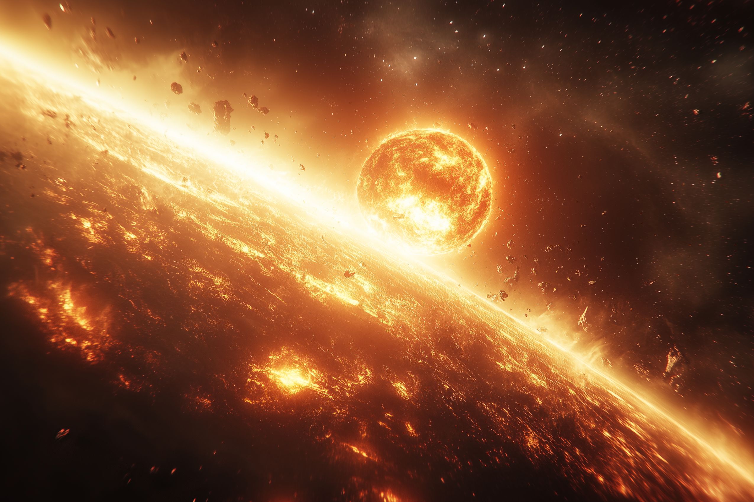 Fond d'écran planete et lune wallpaper desktop 037