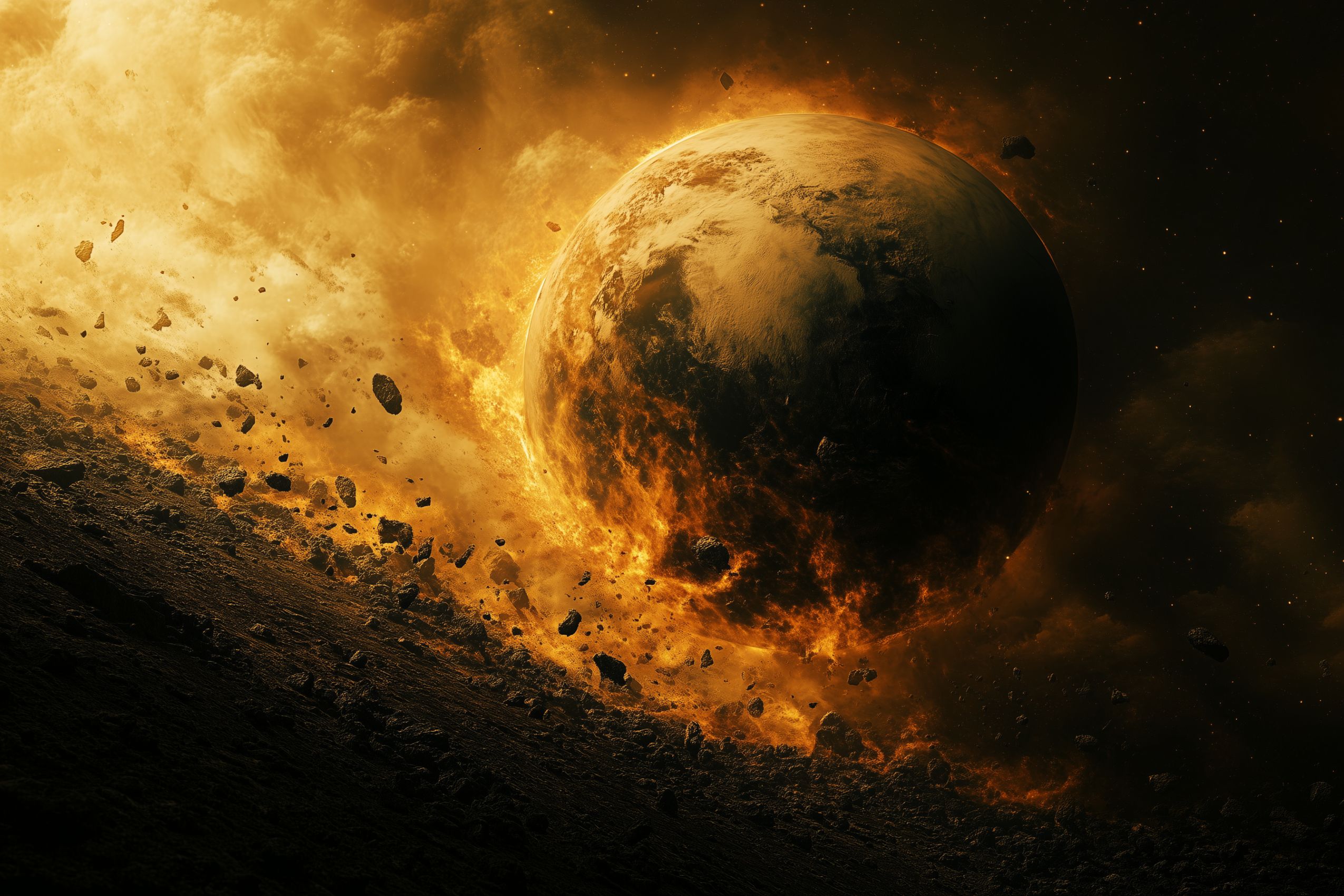 Fond d'écran planete et lune wallpaper desktop 050