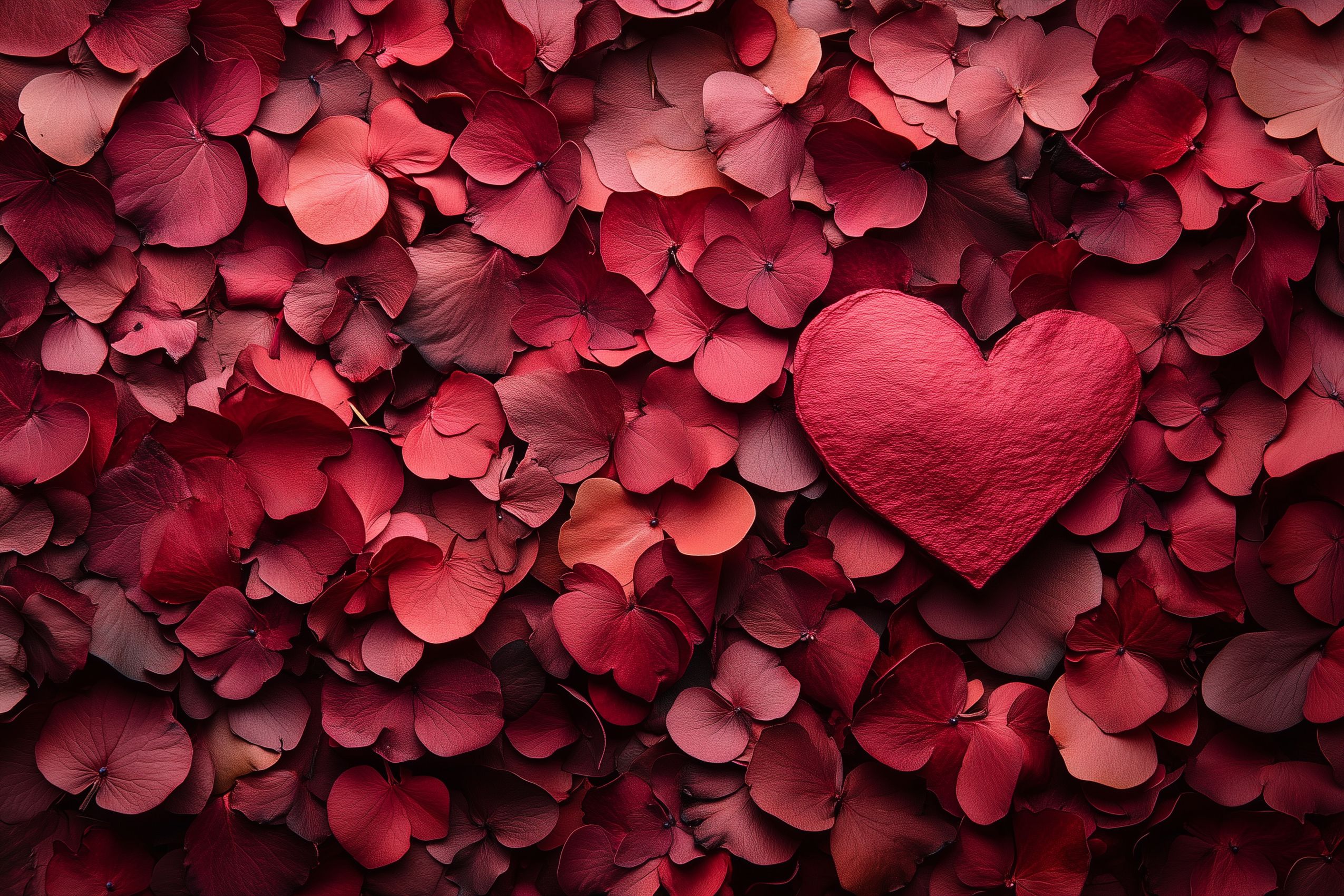 Fond d'écran saint valentin coeur petales 02