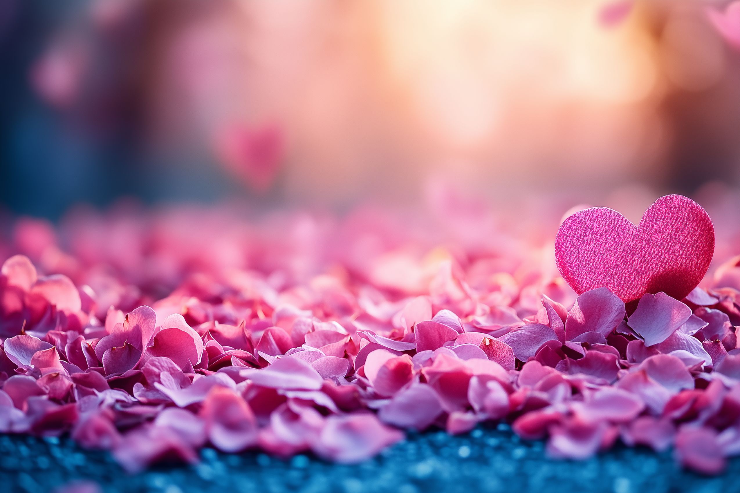 Fond d'écran saint valentin coeur petales 05