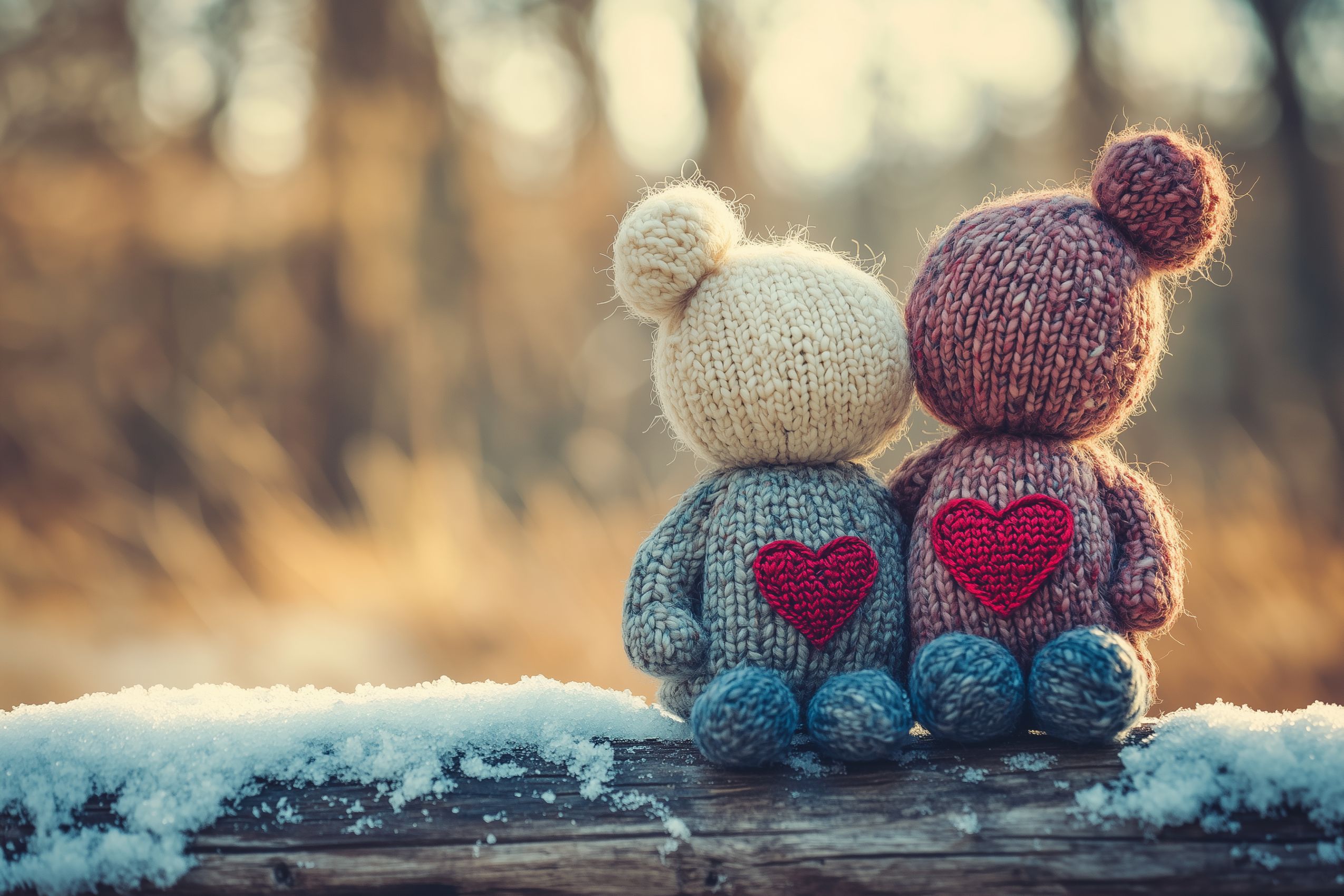 Fond d'écran saint valentin couple poupees coeurs 05