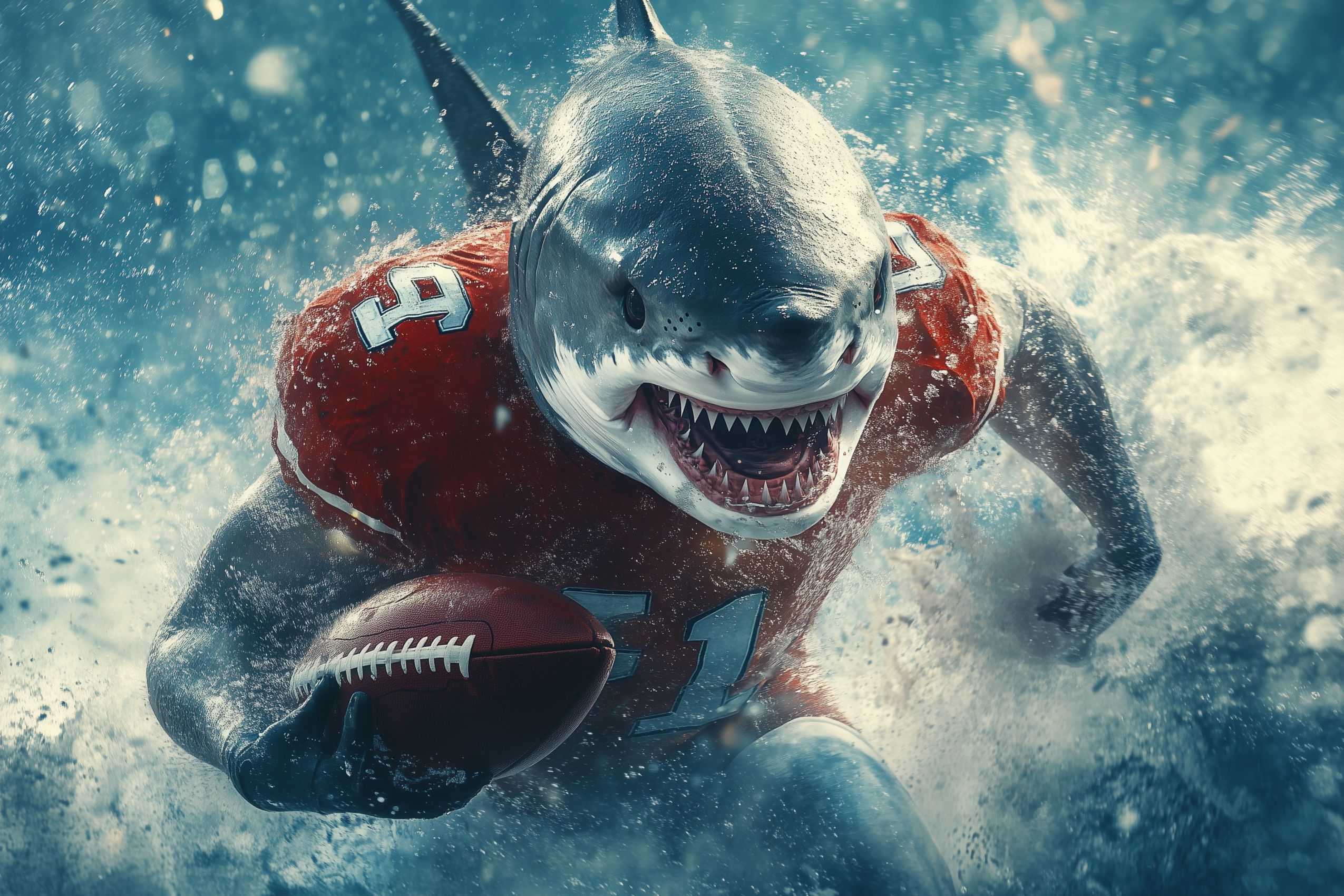 Fond d'écran requin foot americain 1