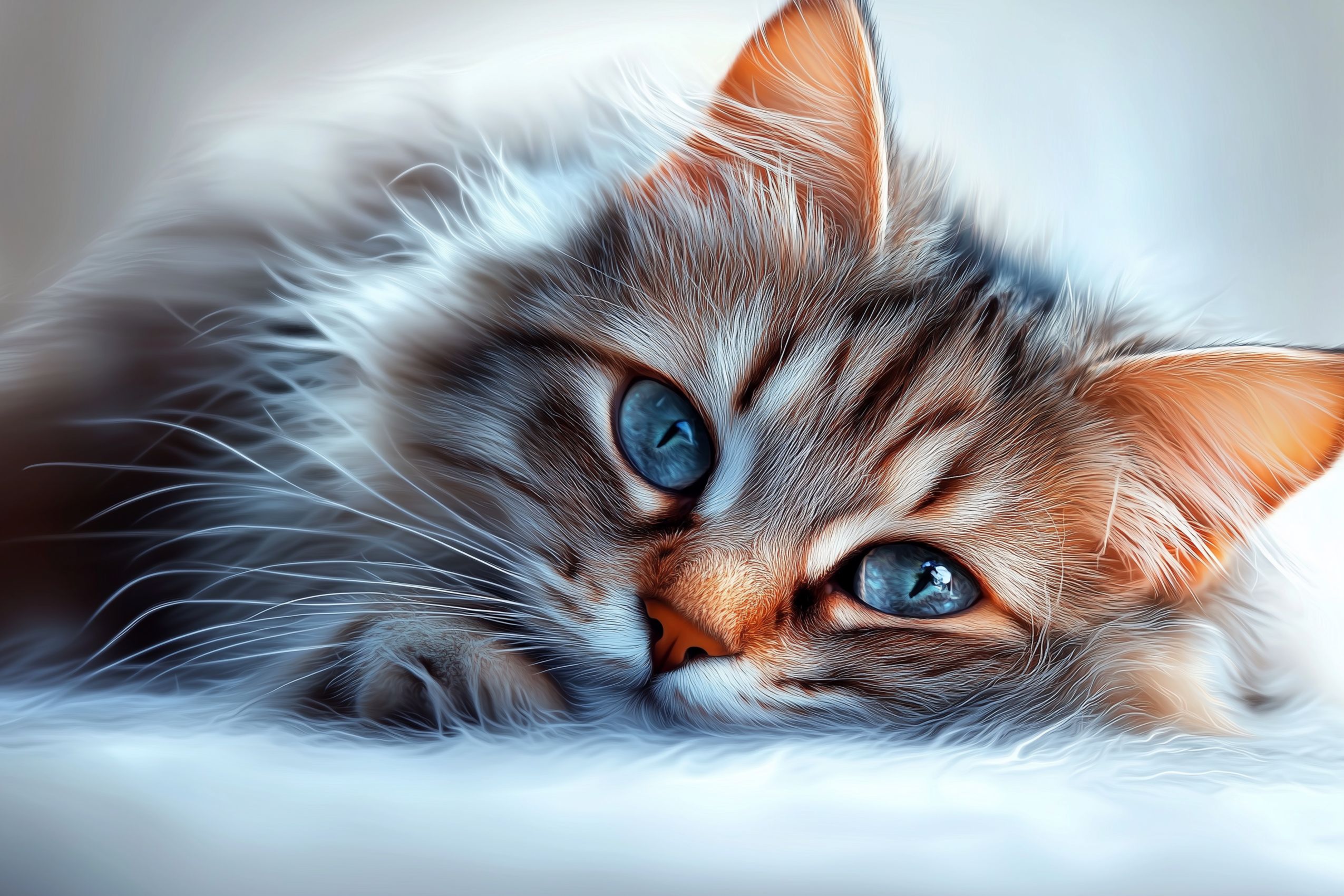 fond d ecran chat allonge