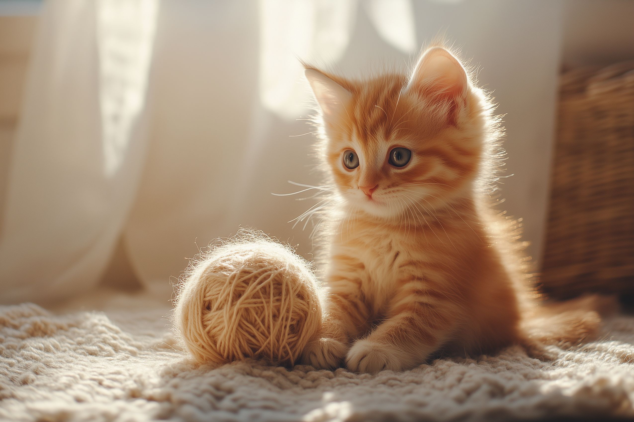 fond d ecran chat chaton qui joue avec une peoltte 002