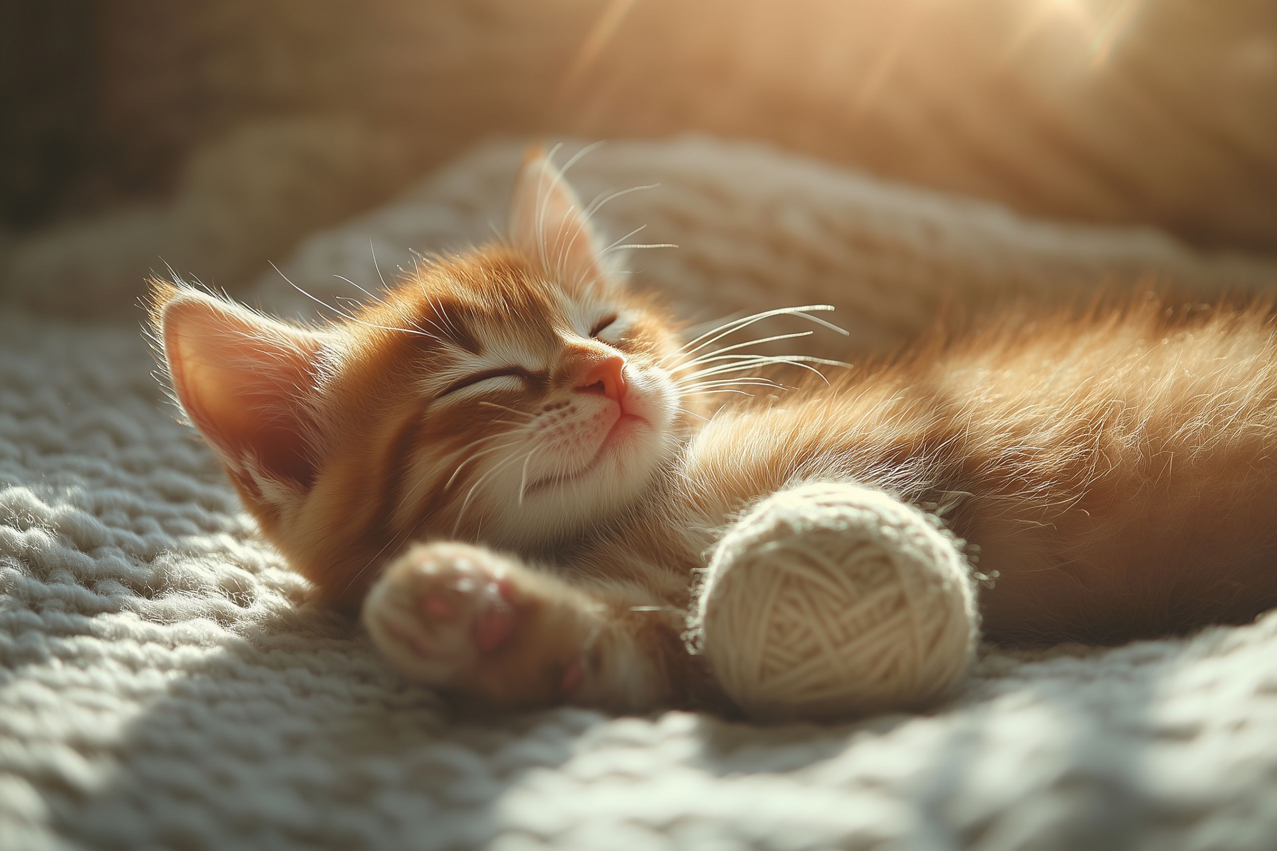 Fond d'écran chat chaton qui joue avec une peoltte 004