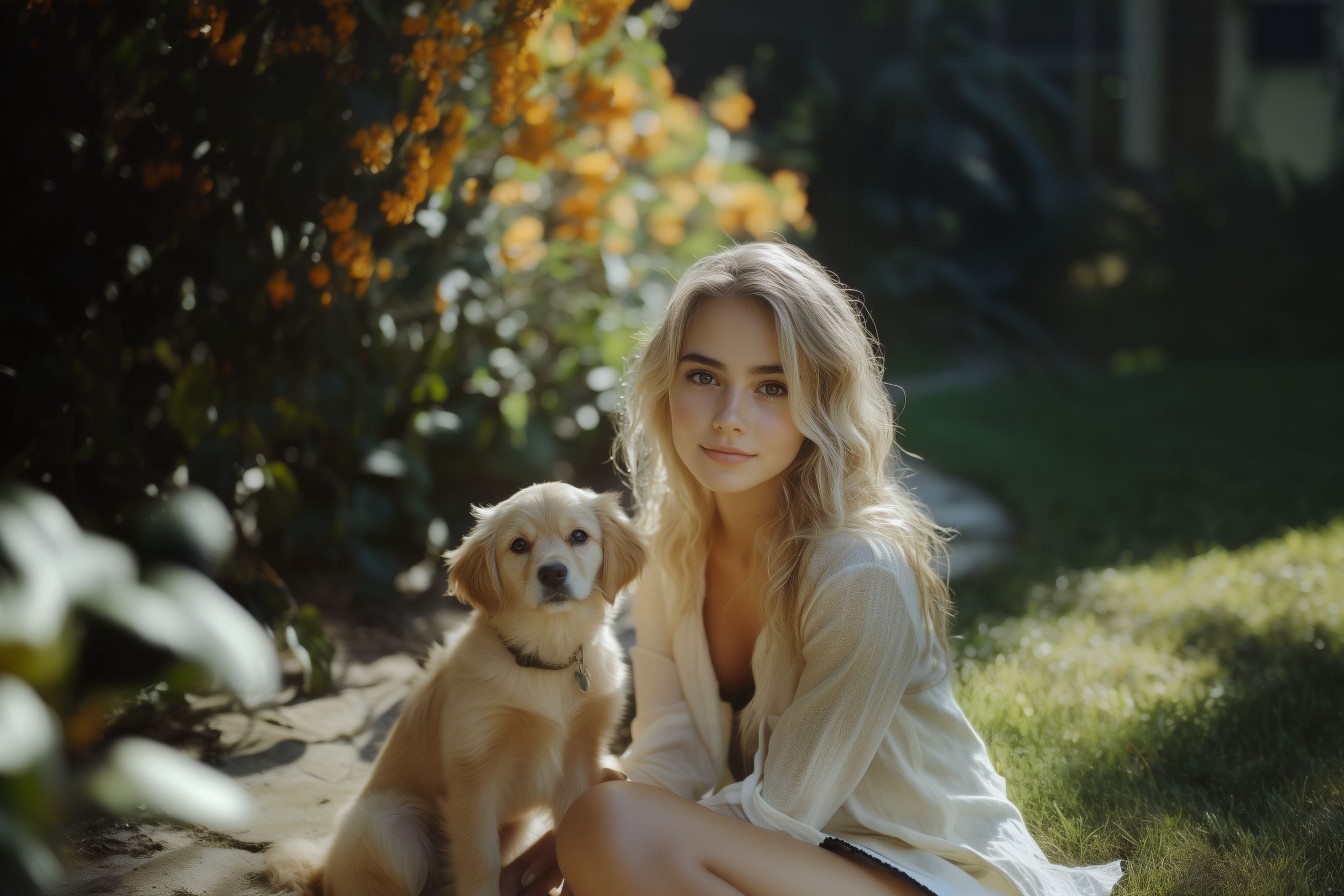 Fond d'écran chien avec femme wallpaper