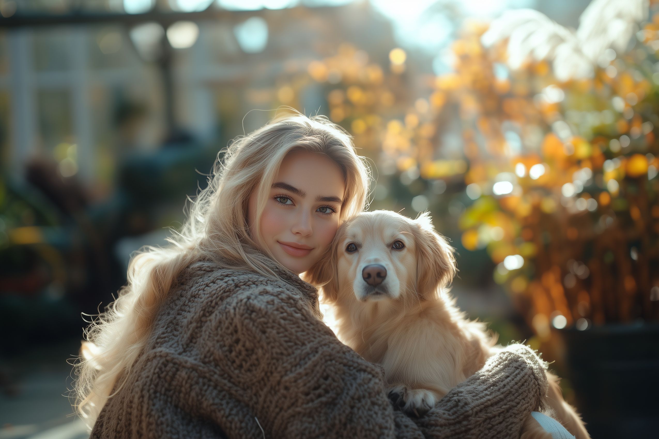 Fond d'écran chien avec femme wallpaper 002