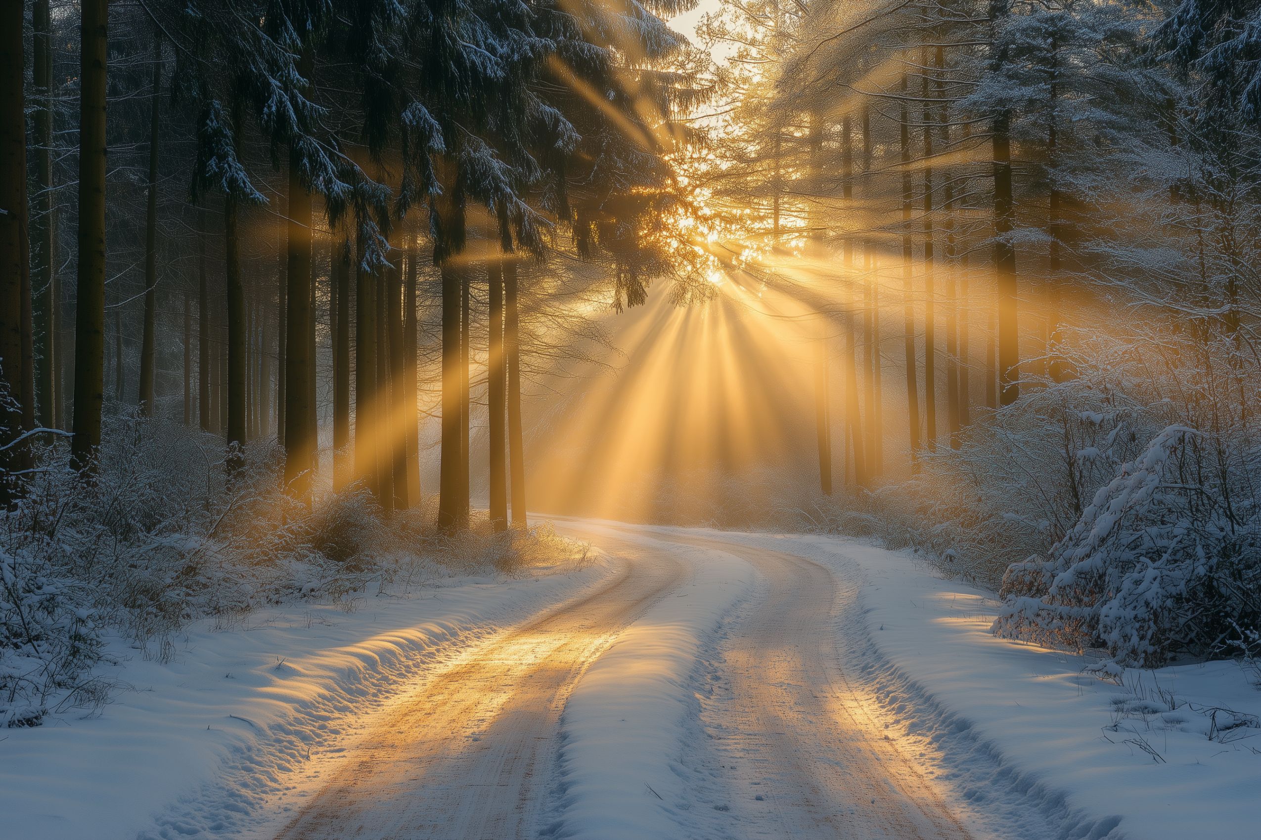 fond d ecran foret rayons de soleil 005