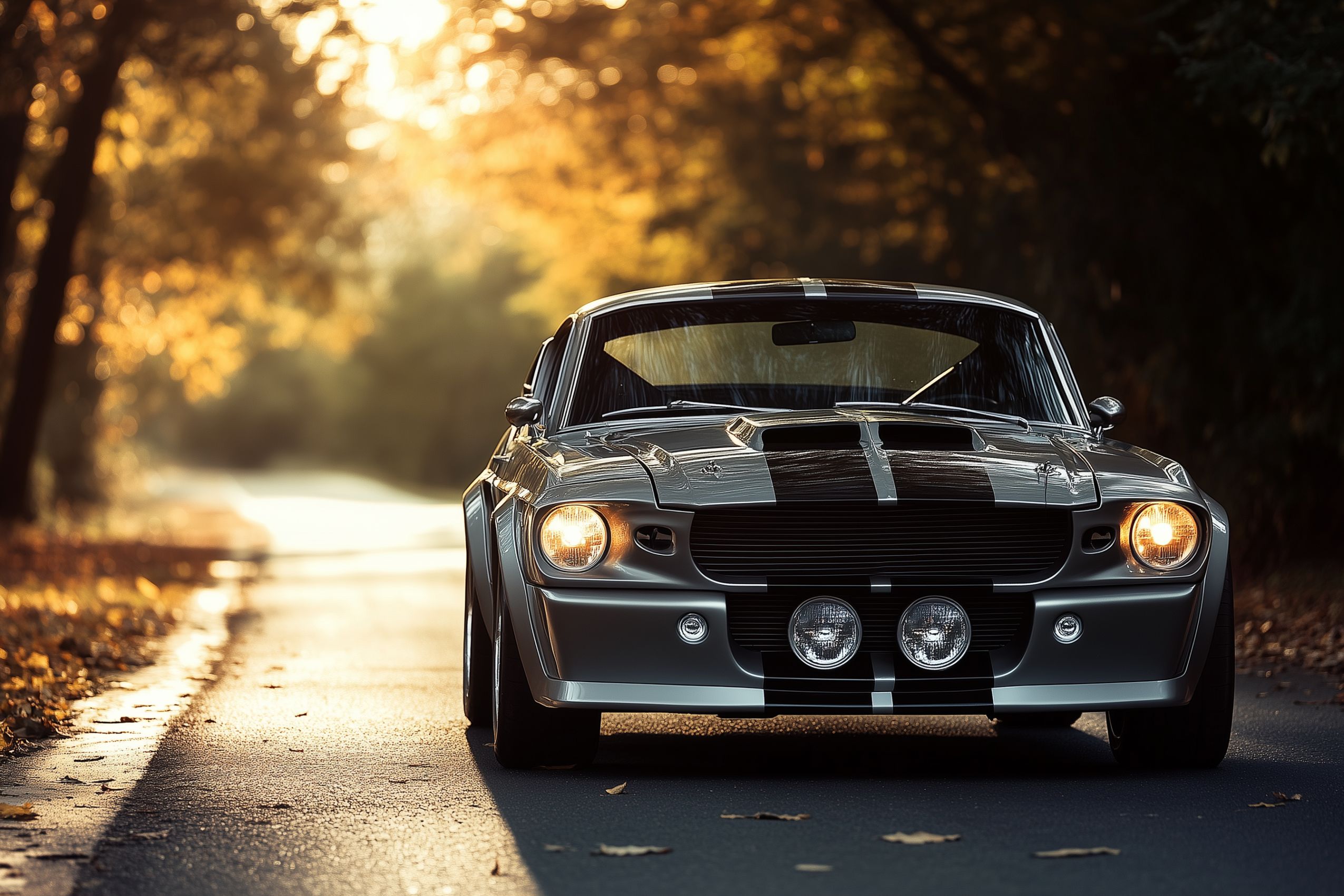 fond-ecran wallpaper ford mustang route de campagne