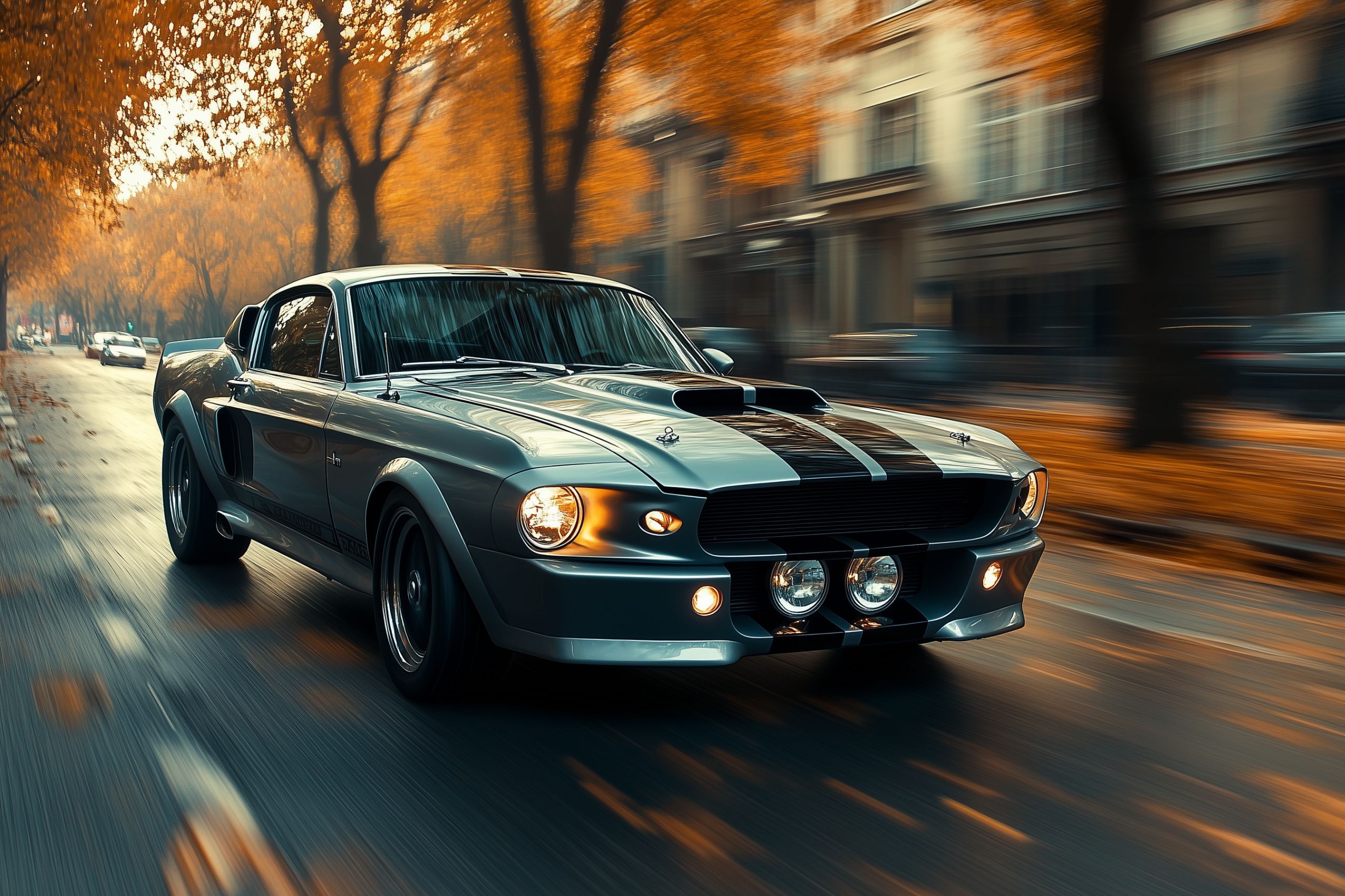 fond-ecran wallpaper ford mustang ville vitesse
