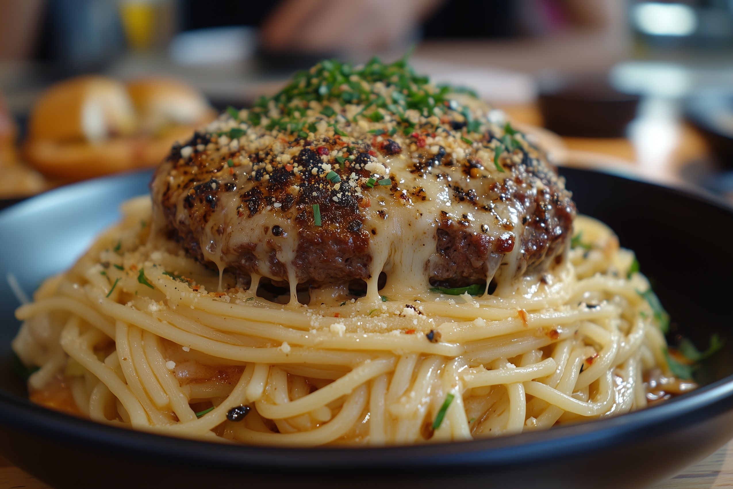 fond d ecran nourriture spaghetti steack fromage wallpaper 1