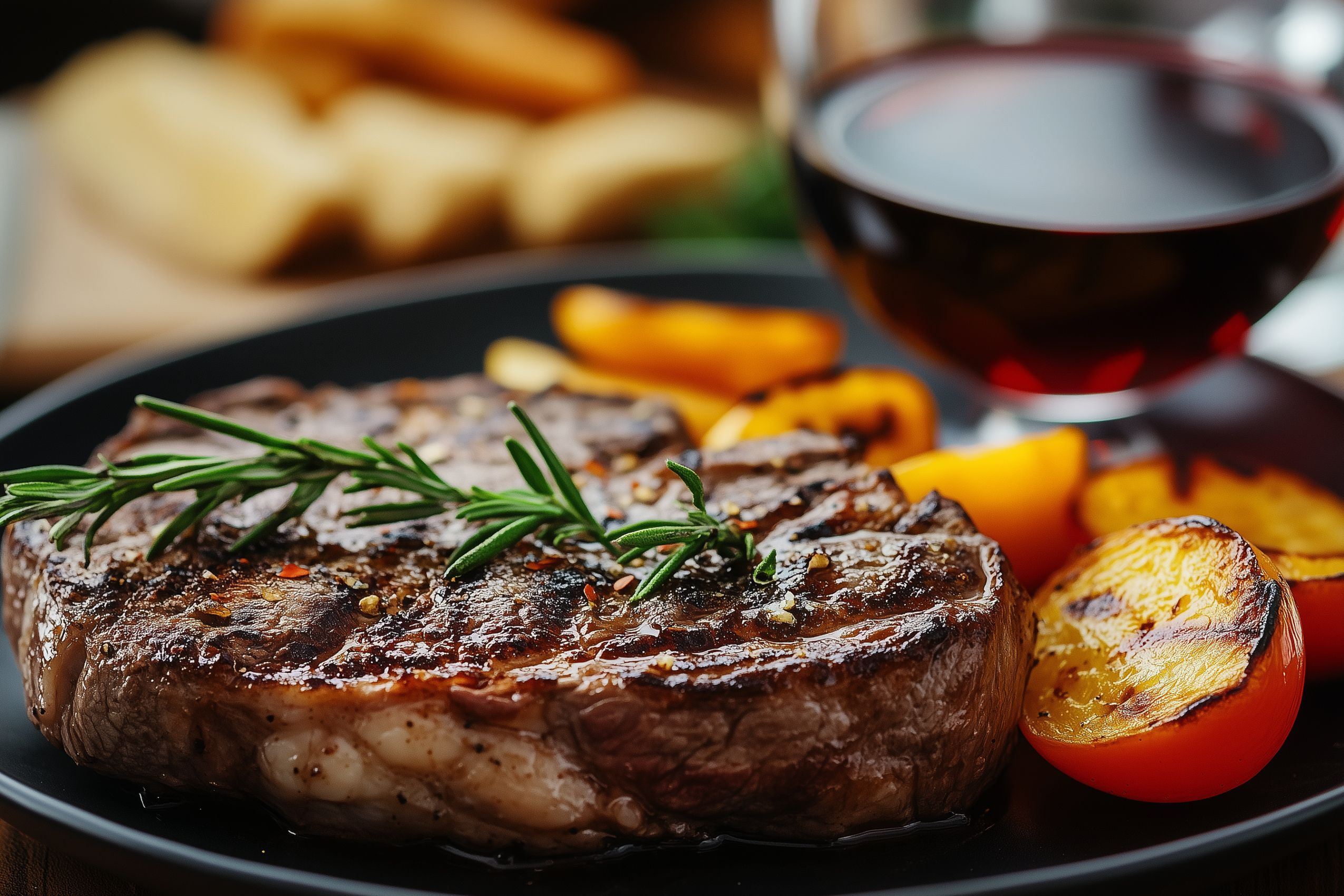 Fond d'écran nourriture steak vin rouge wallpaper 1