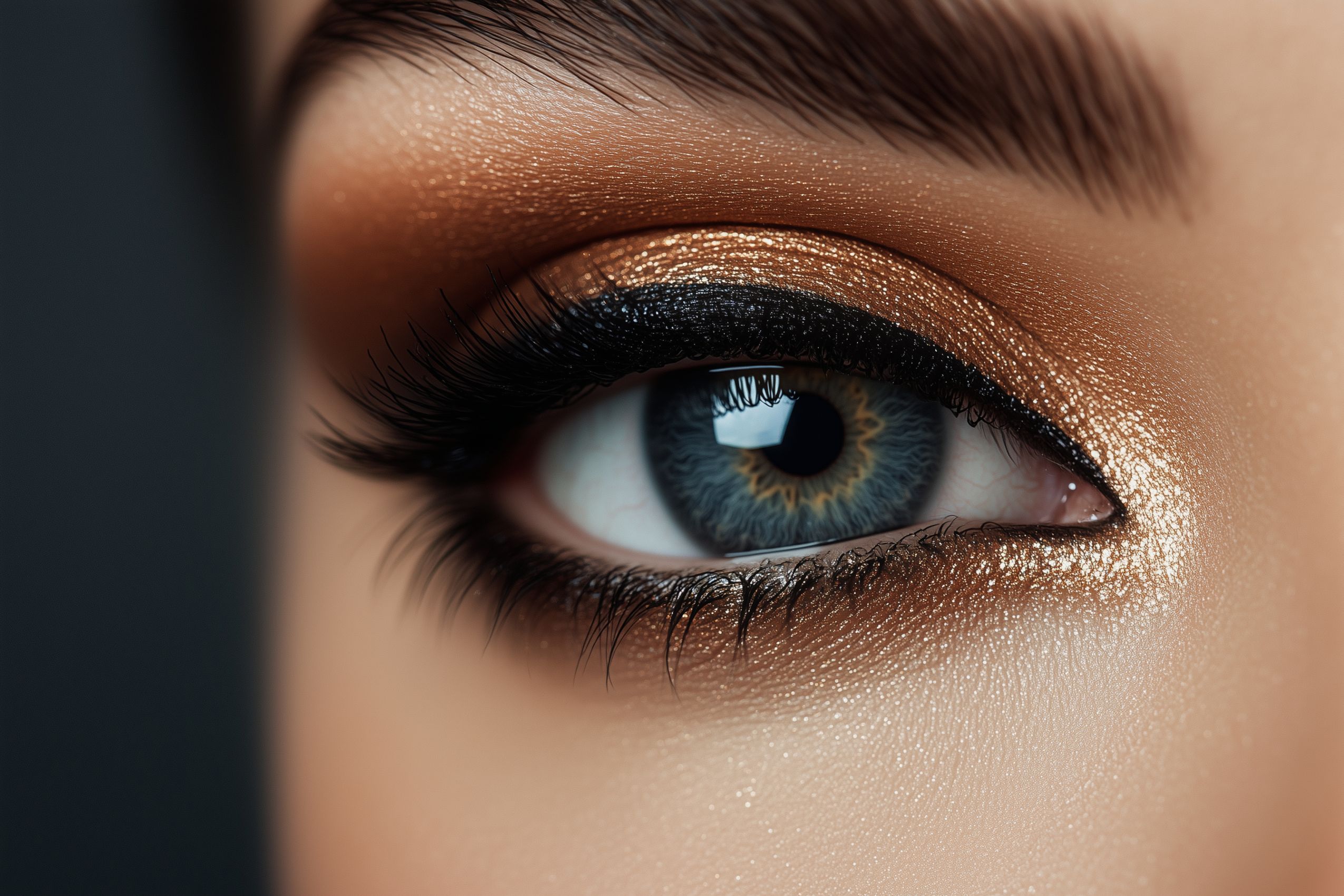 fond d ecran maquillage yeux wallapaper eye makeup degrade noir dore 1