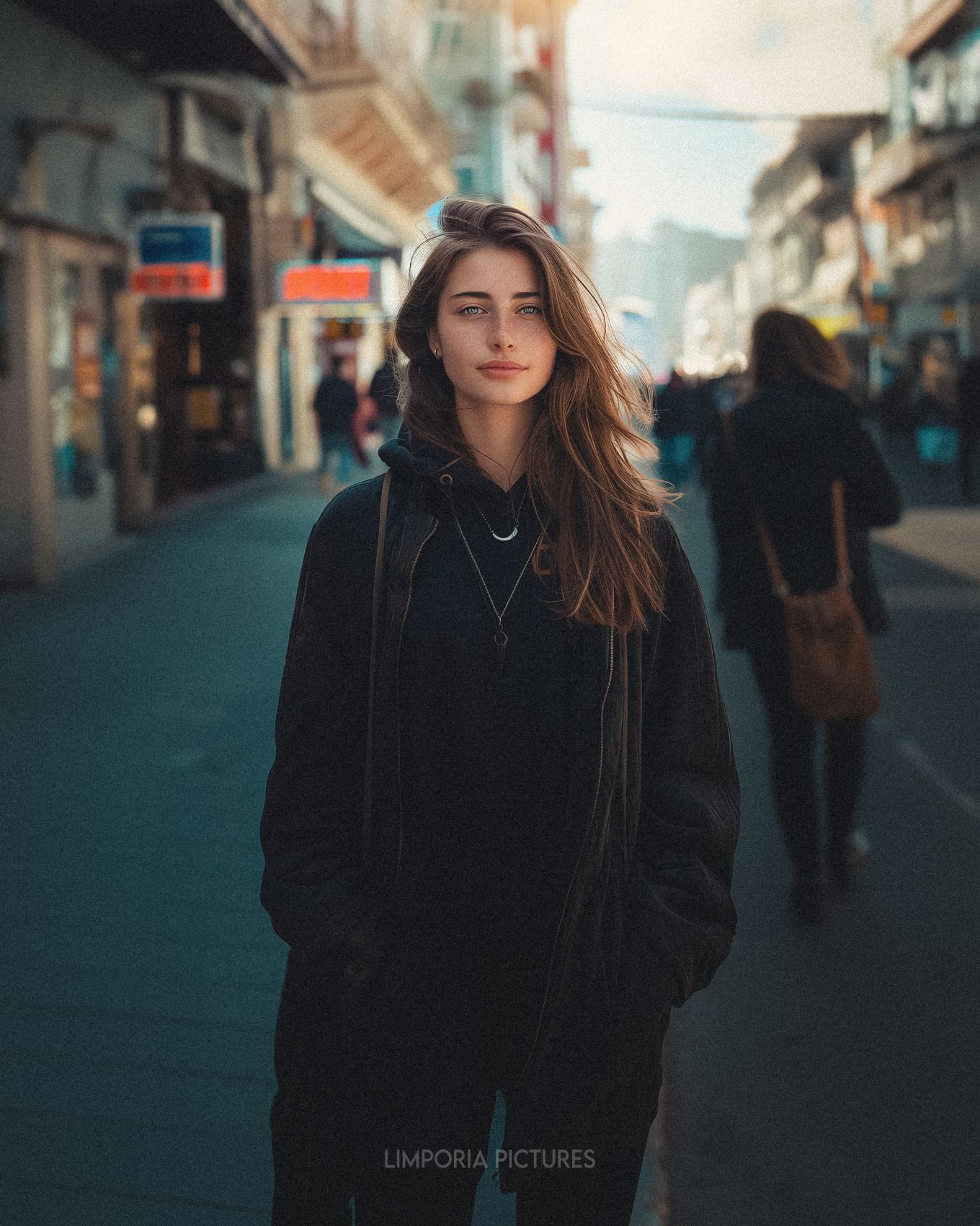 Limporia a color photograph of a simple young woman in the str 3609daee-b45a-4152-9b71-b376baf7ea15
