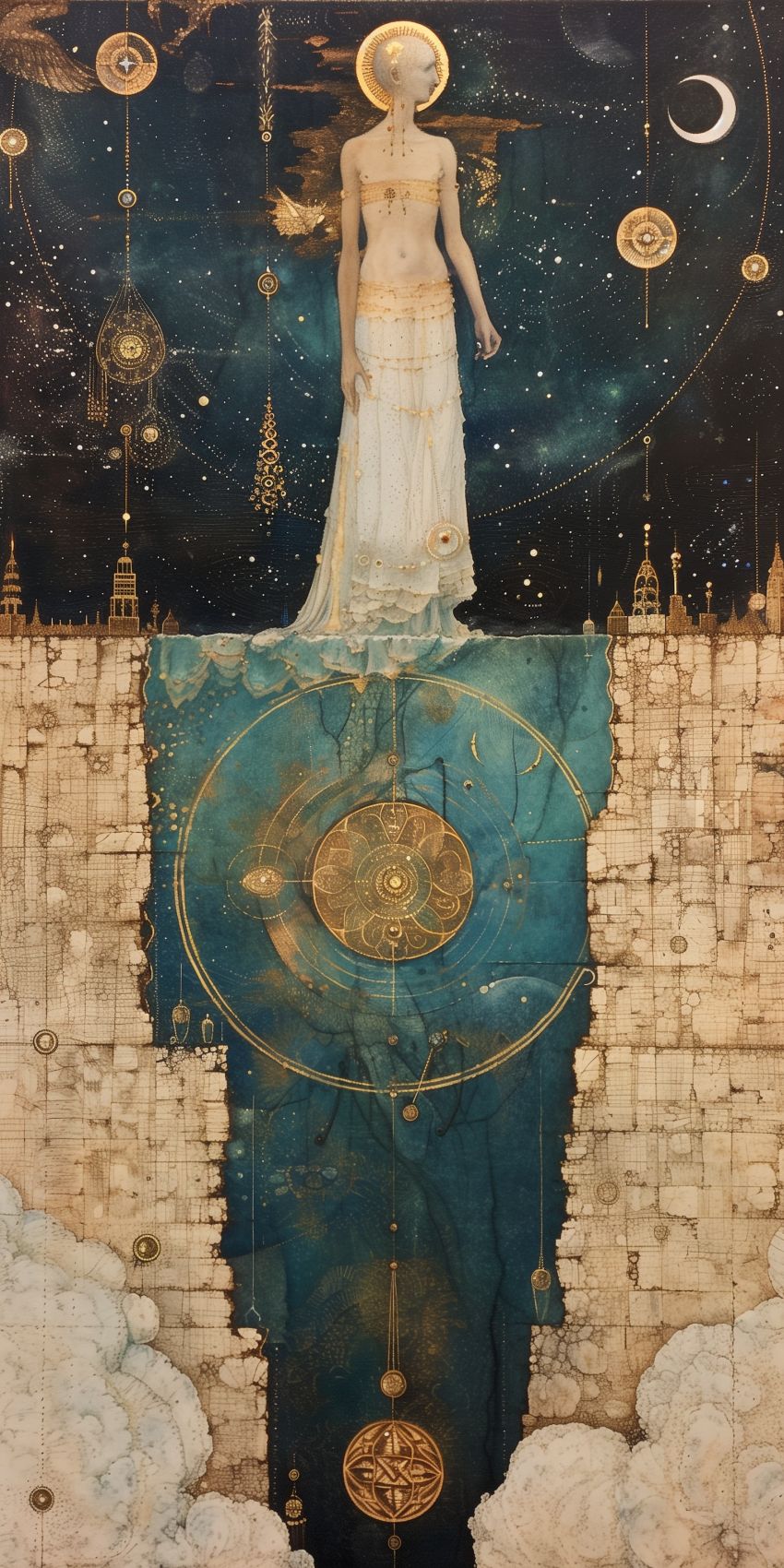 Fond d'écran angelum paradisium style chaotique fibonacci geometrie sacree 001