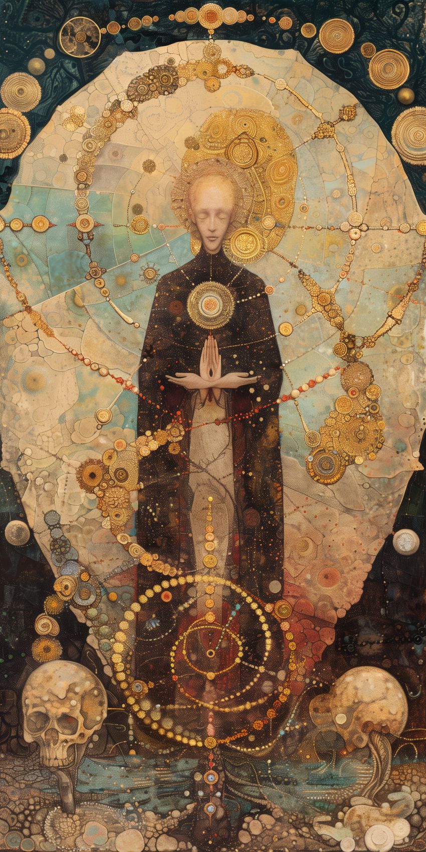 Fond d'écran angelum paradisium style chaotique fibonacci geometrie sacree 005