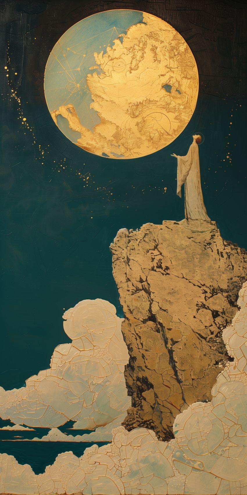 Fond d'écran angelum paradisium style chaotique fibonacci geometrie sacree 011