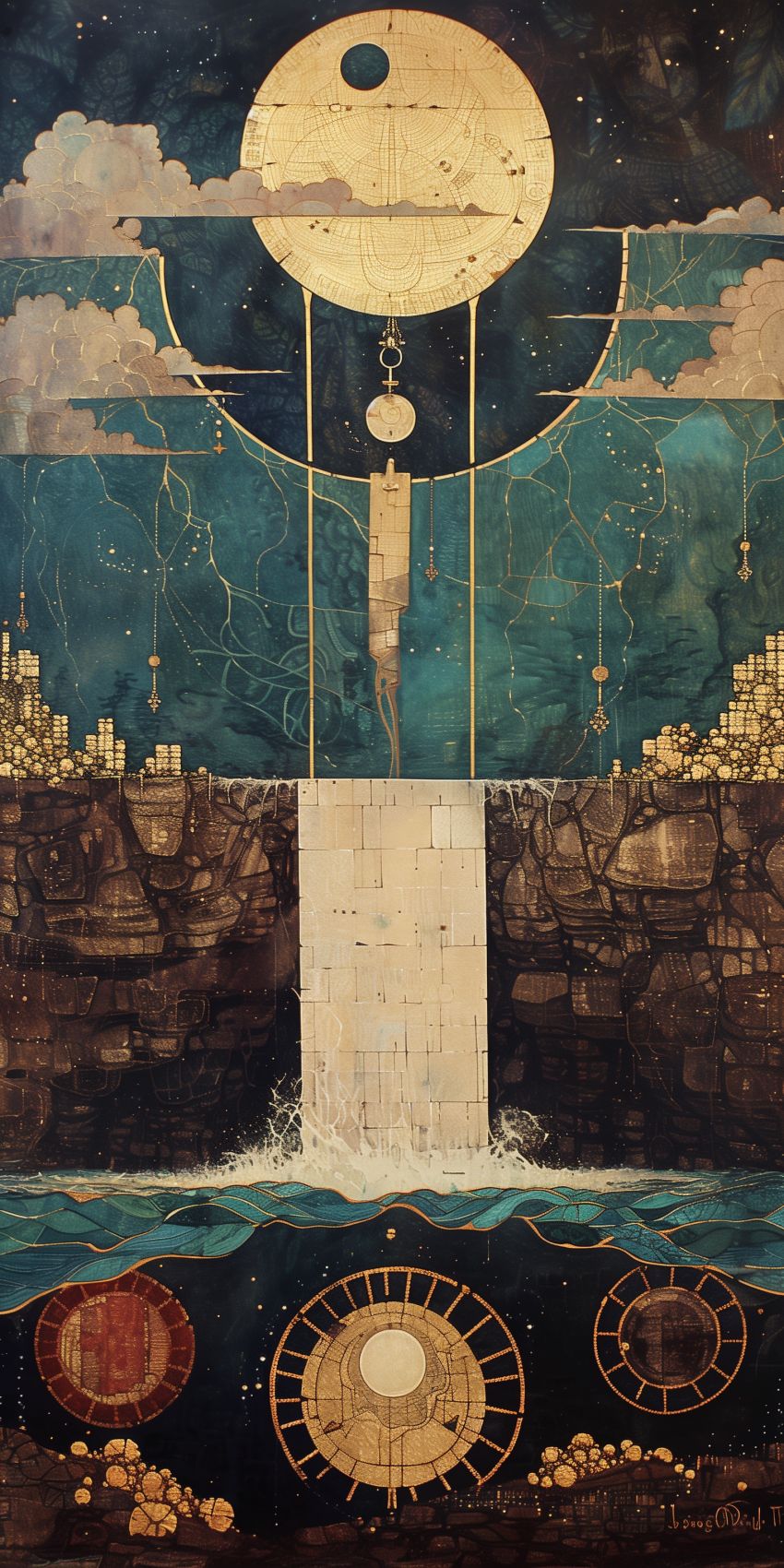 Fond d'écran angelum paradisium style chaotique fibonacci geometrie sacree 012