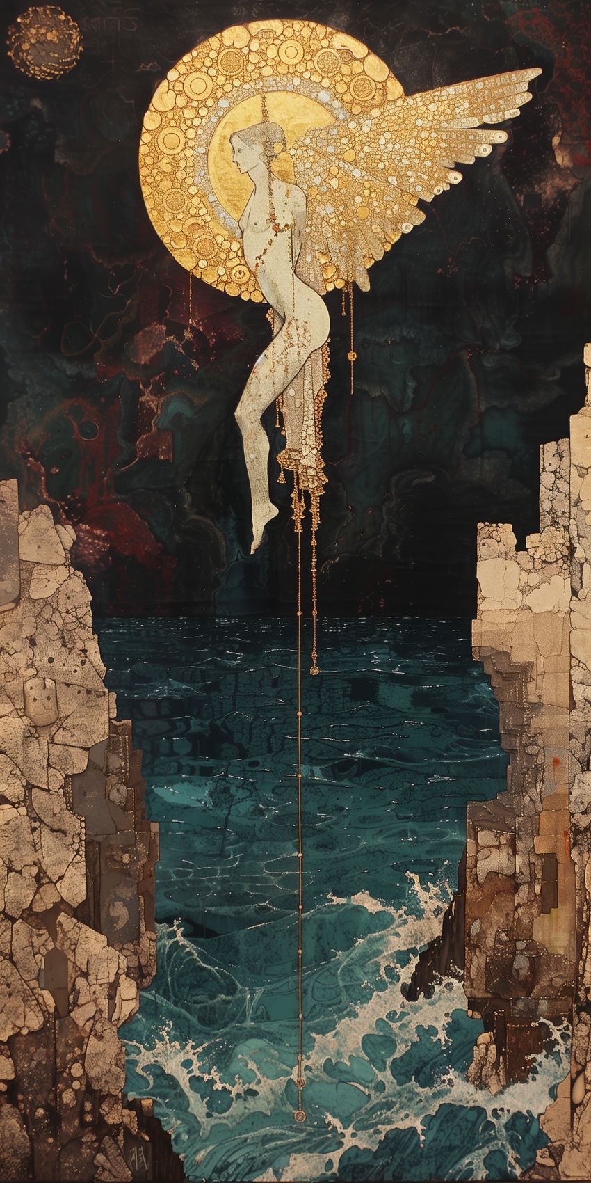 Fond d'écran angelum paradisium style chaotique fibonacci geometrie sacree 014